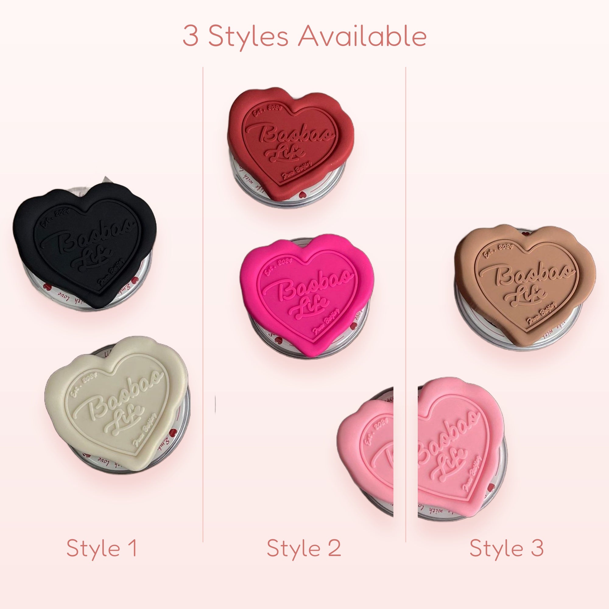 Heart Wax Seal Phone Grip | Kawaii Pastel Pop Socket Stand