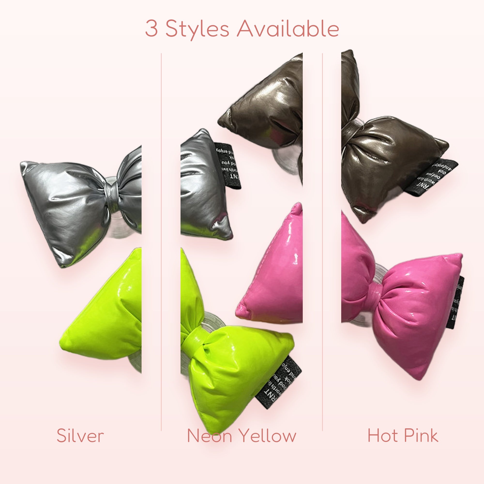 Puffy Bow Phone Grip | Metallic PVC Expandable Stand