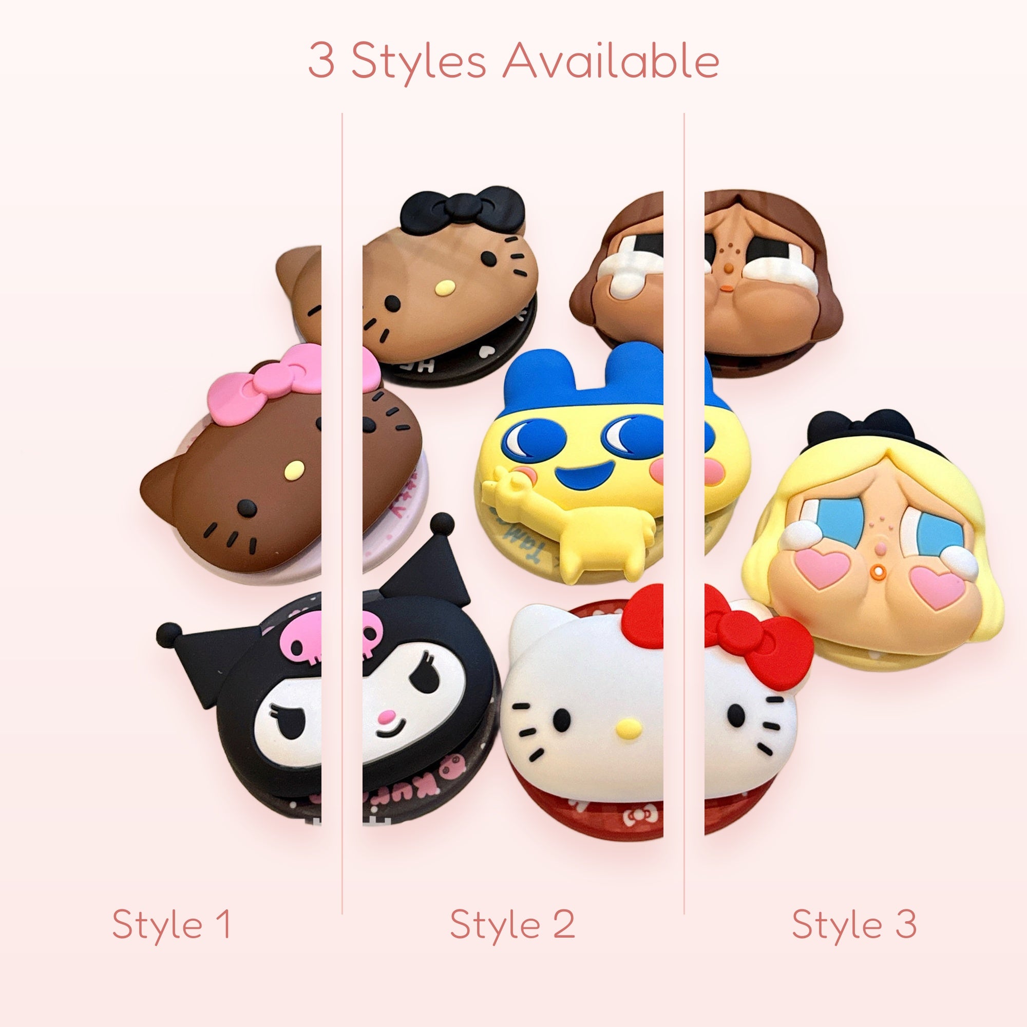 SIMPLYBUBBI — Cute Cartoon Face Phone Grip | Character Pop Socket Stand