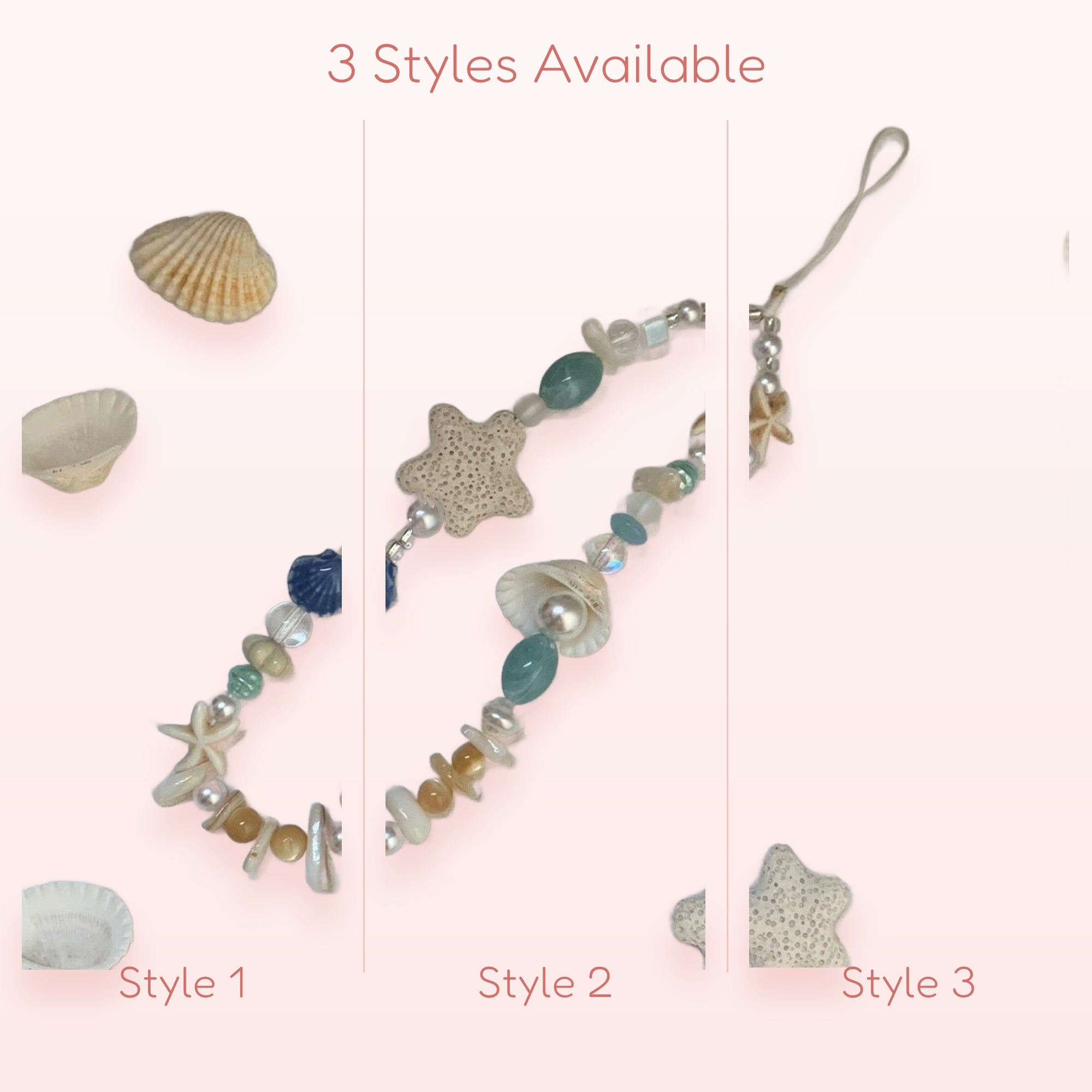 SIMPLYBUBBI — Seashell & Starfish Ocean Beaded Phone Strap | Beach Lanyard