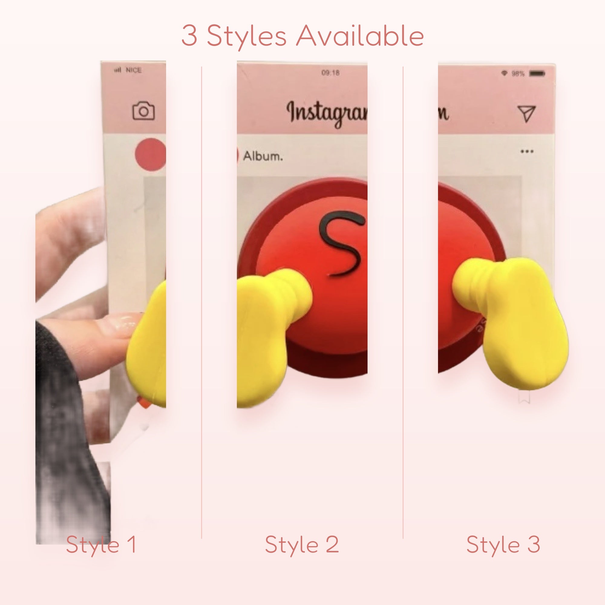 Cute Red & Yellow Cartoon Character Phone Grip | Kawaii Pop Socket Stand