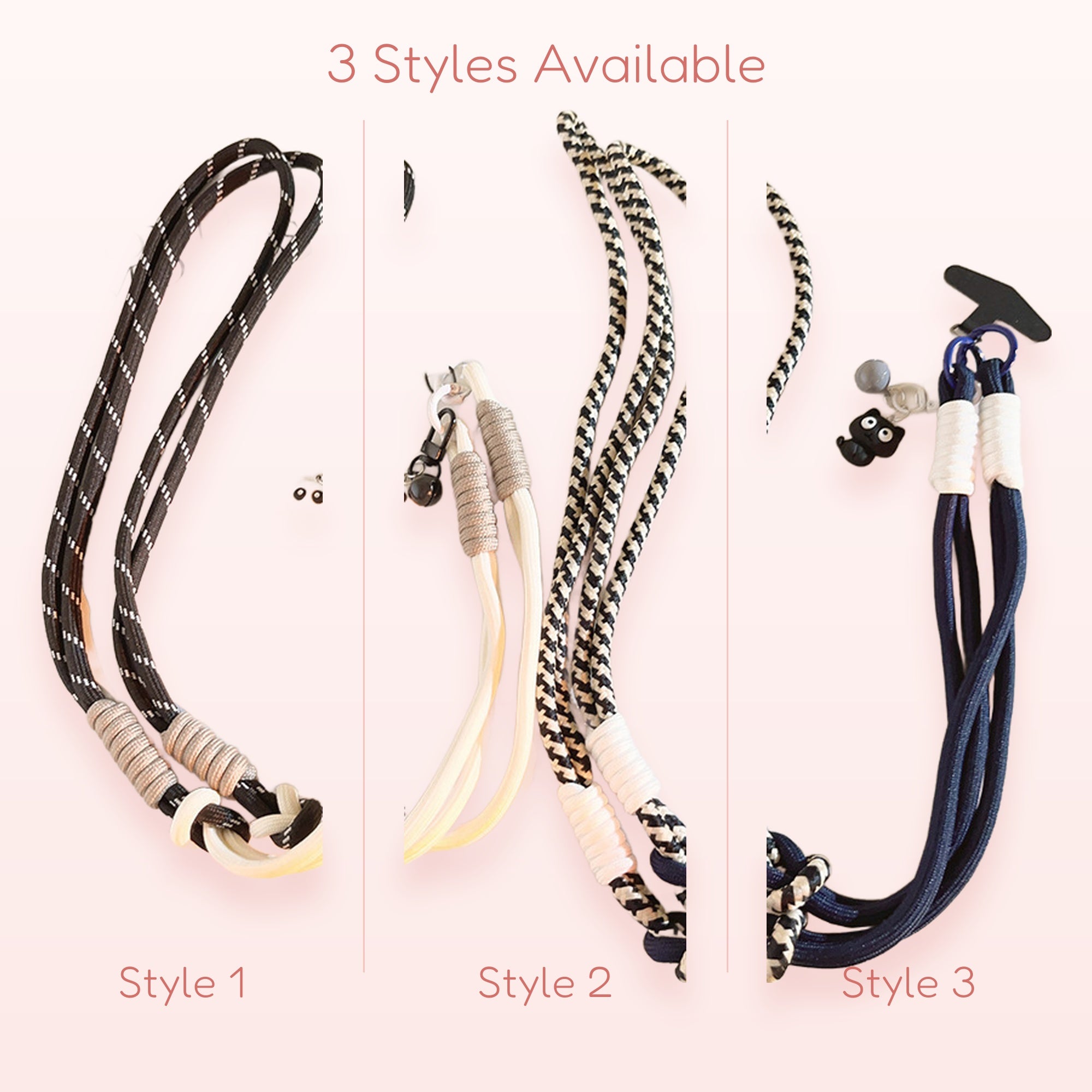 SIMPLYBUBBI — Patterned Braided Cord Phone Lanyard | Adjustable Crossbody Strap