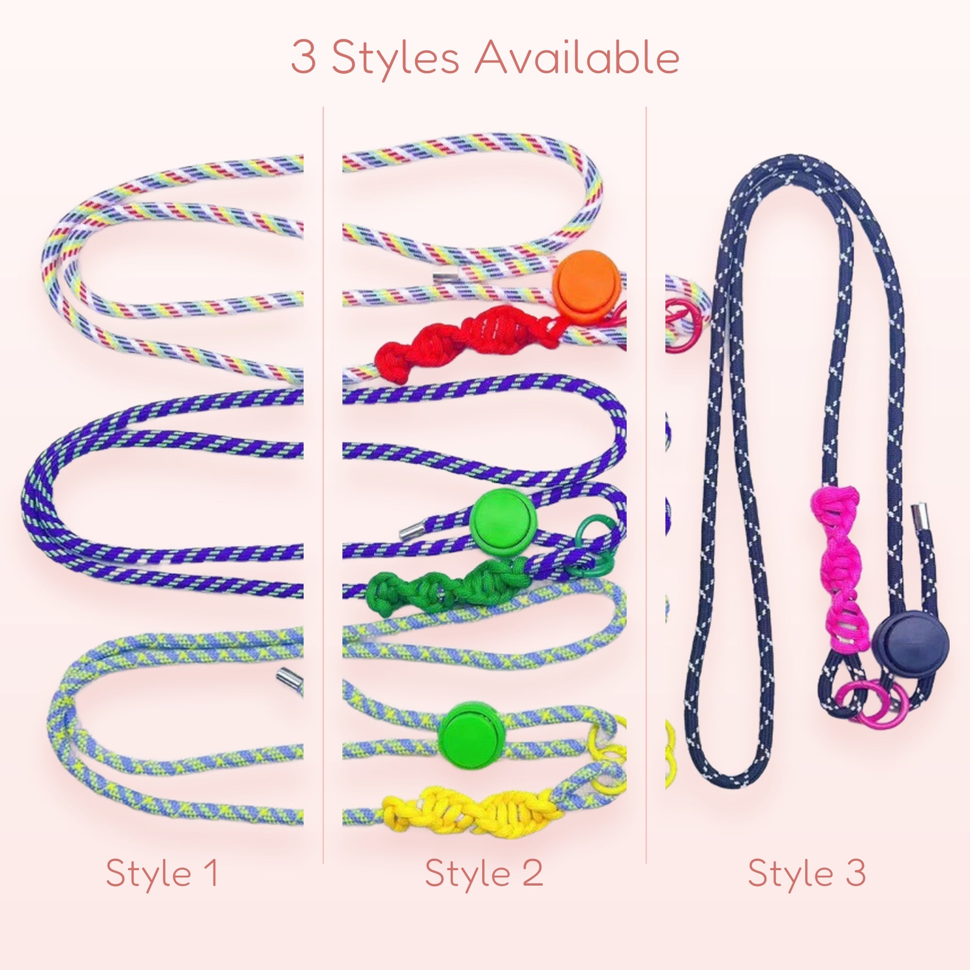 SIMPLYBUBBI — Multi-Color Braided Cord Phone Lanyard | Spiral Toggle Button Strap