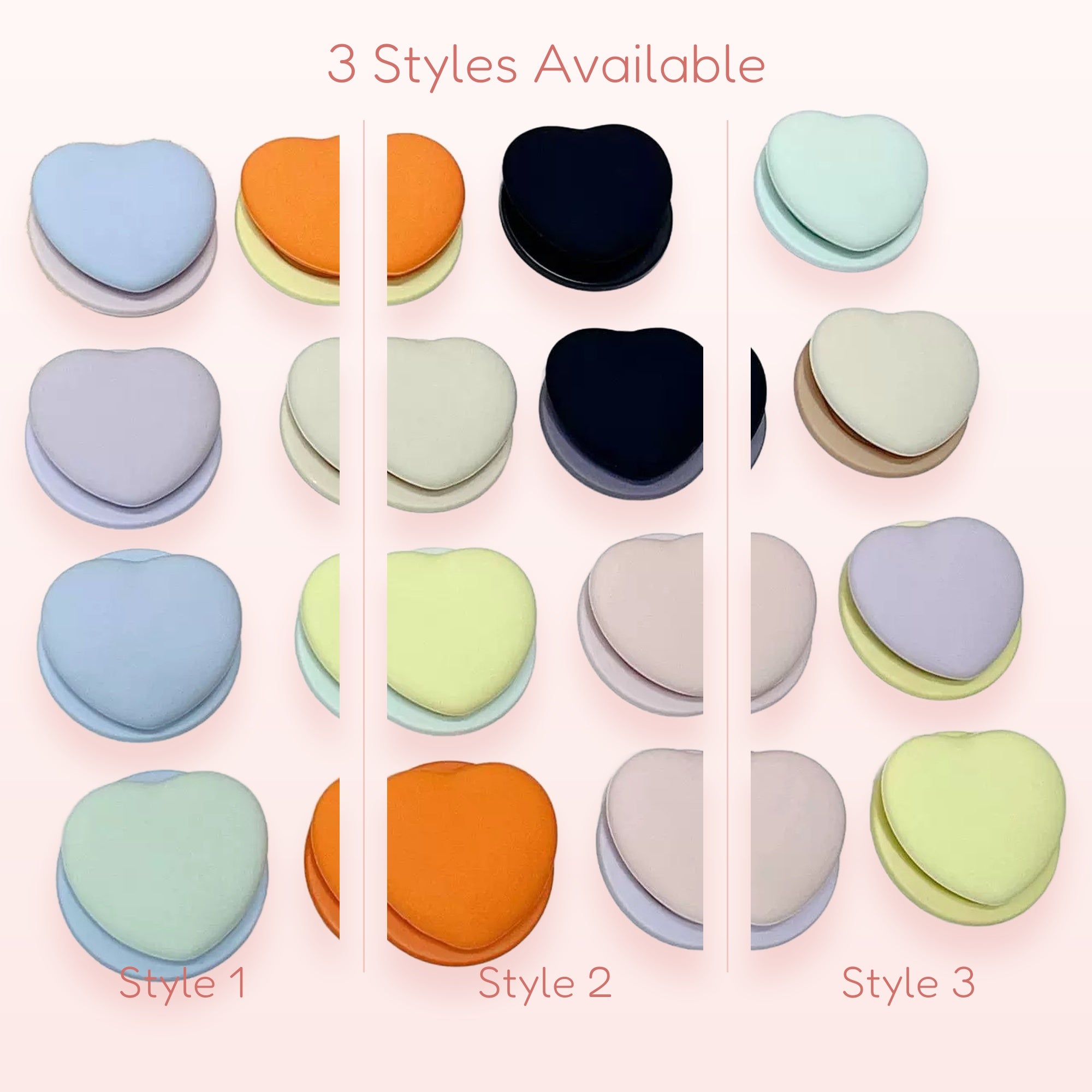 Pastel Heart Phone Grip | Kawaii Silicone Pop Socket Stand
