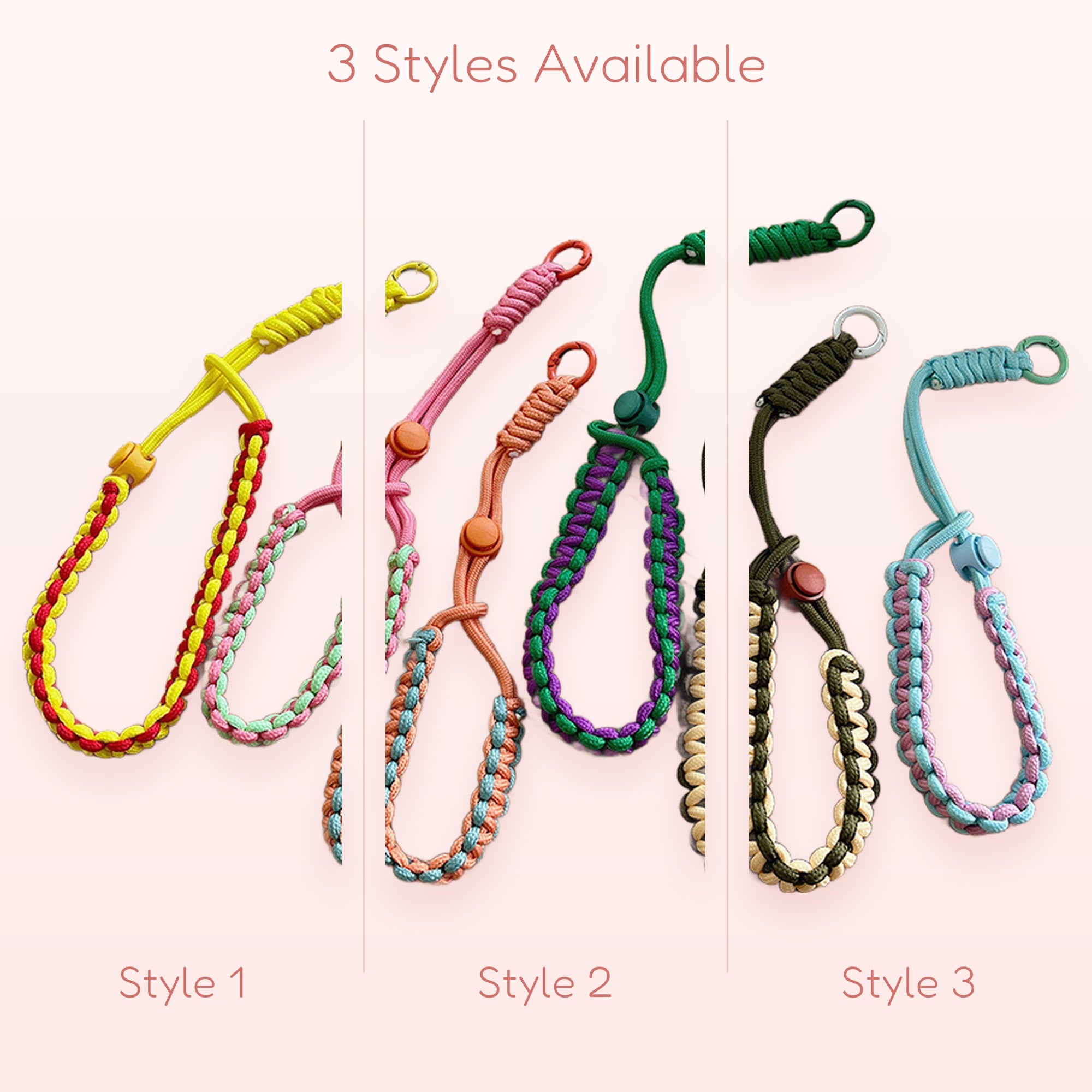 SIMPLYBUBBI — Multi-Color Braided Paracord Phone Wristlet | Durable Lanyard Strap