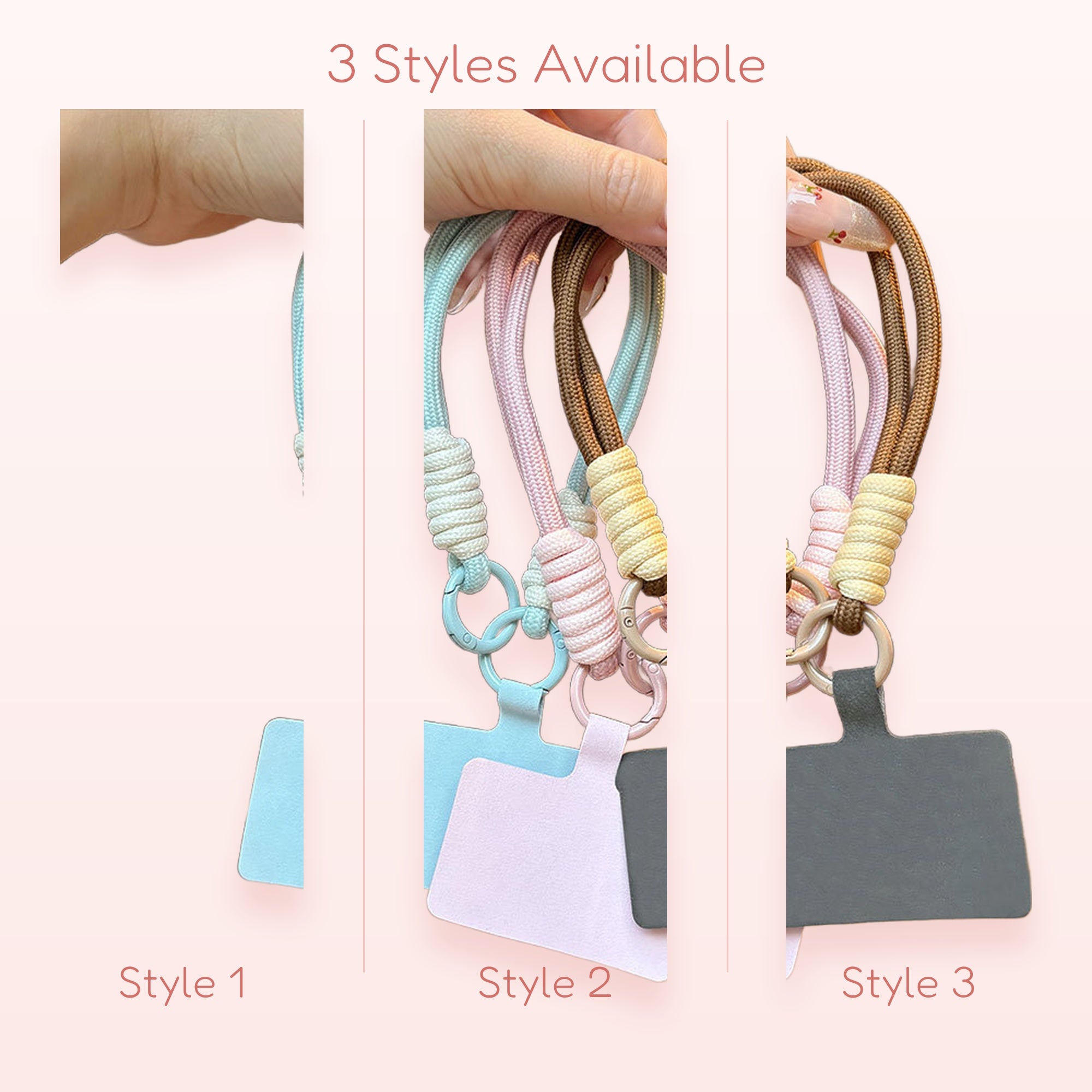 Braided Rope Phone Charm Wrist Strap | Pastel Silicone Phone Lanyard