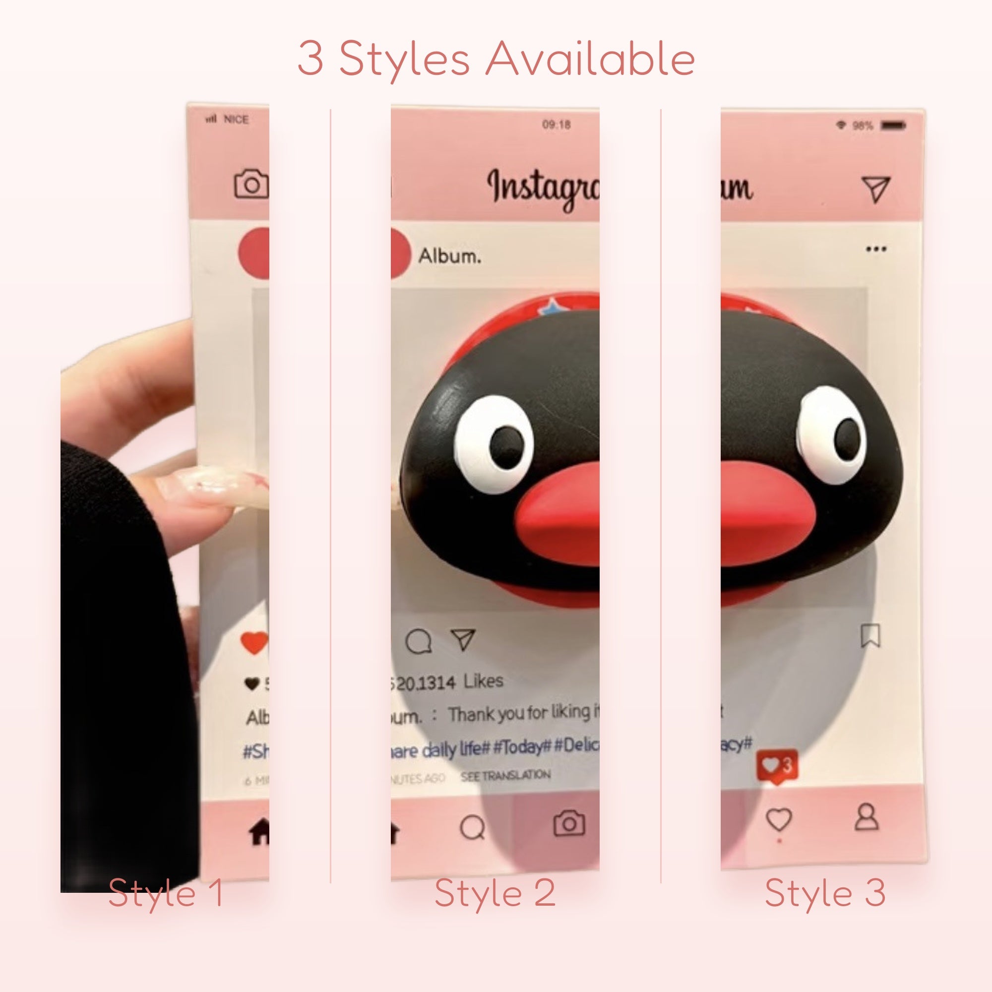 Pingu Penguin Phone Grip | Cute Cartoon Pop Socket Stand