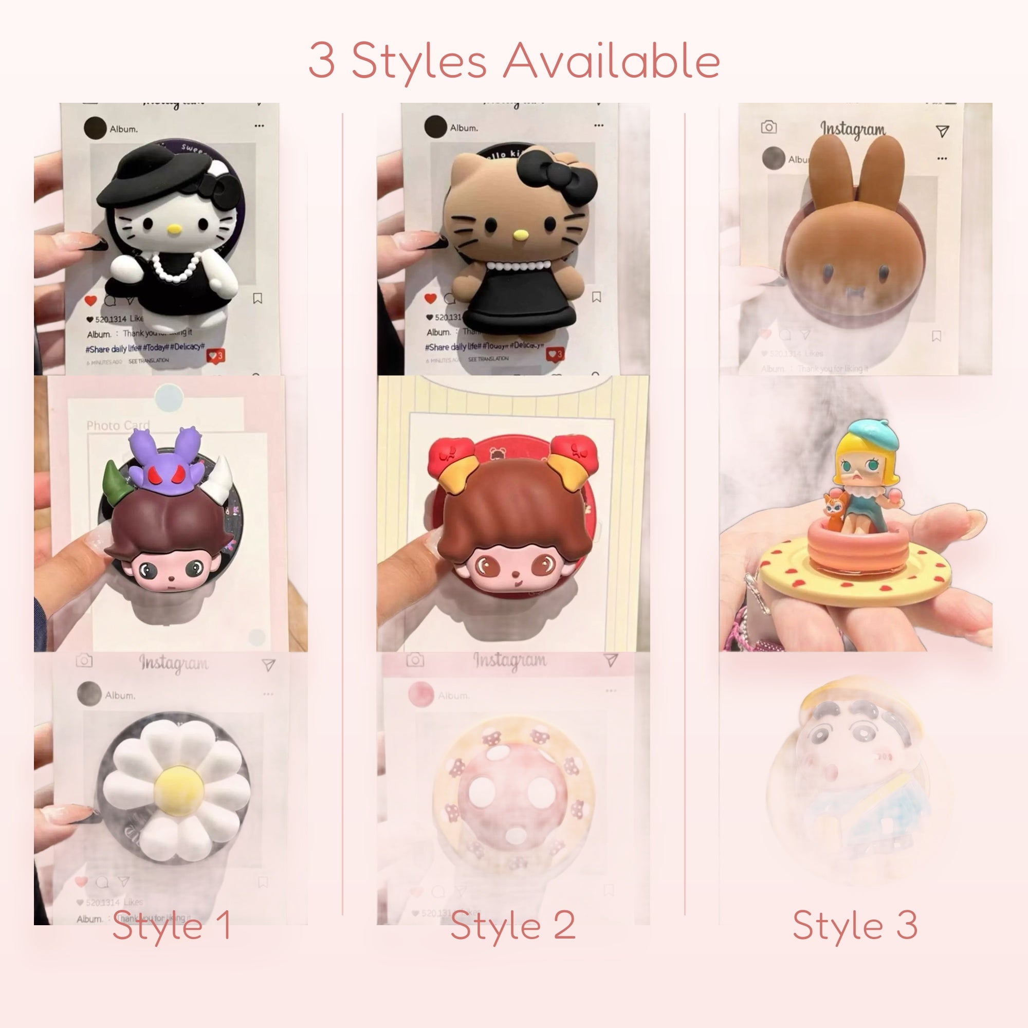 Cute Cartoon Character Phone Grip | Kawaii Pop Socket Stand for Girls