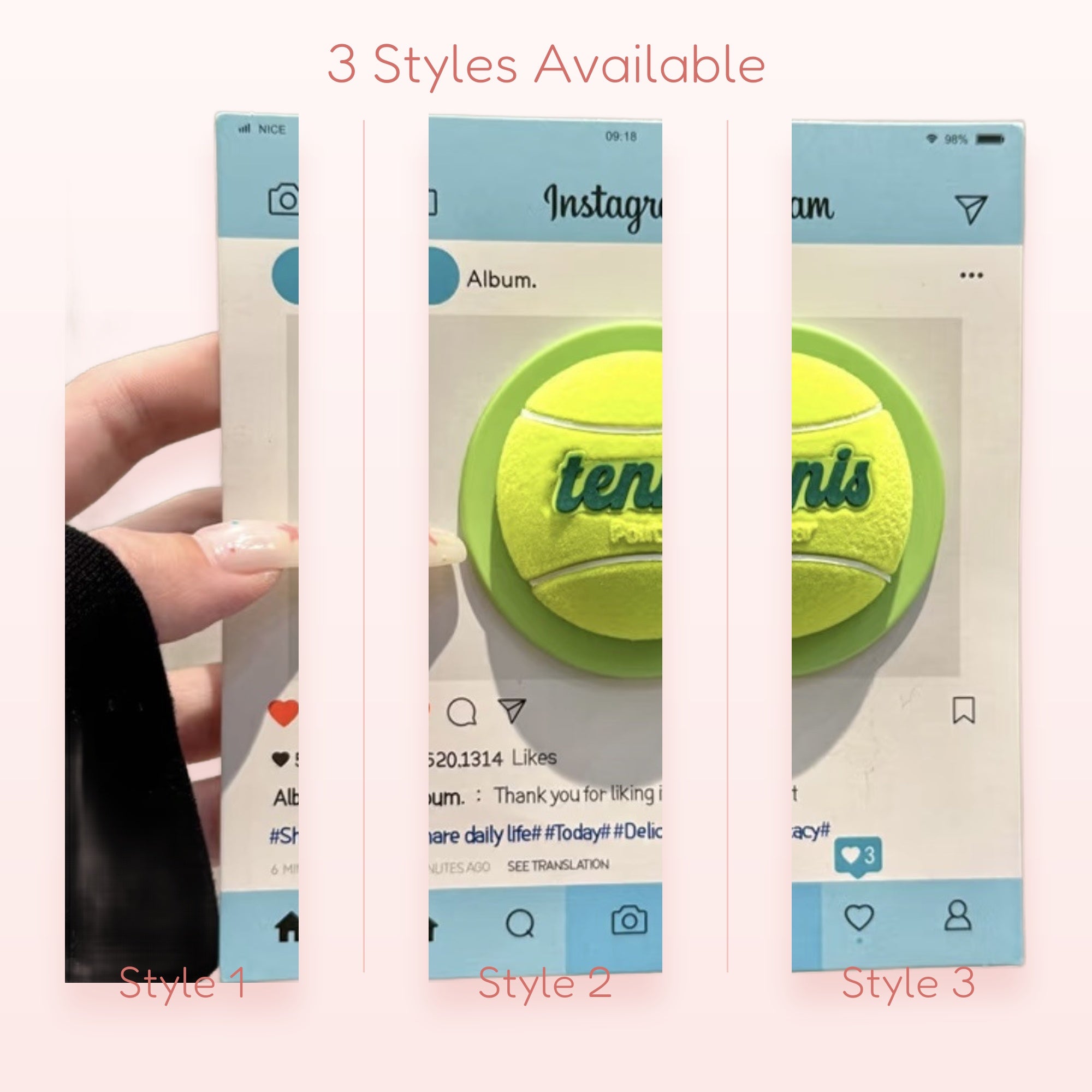 Cute Tennis Ball Phone Grip | Kawaii Green Pop Socket Stand