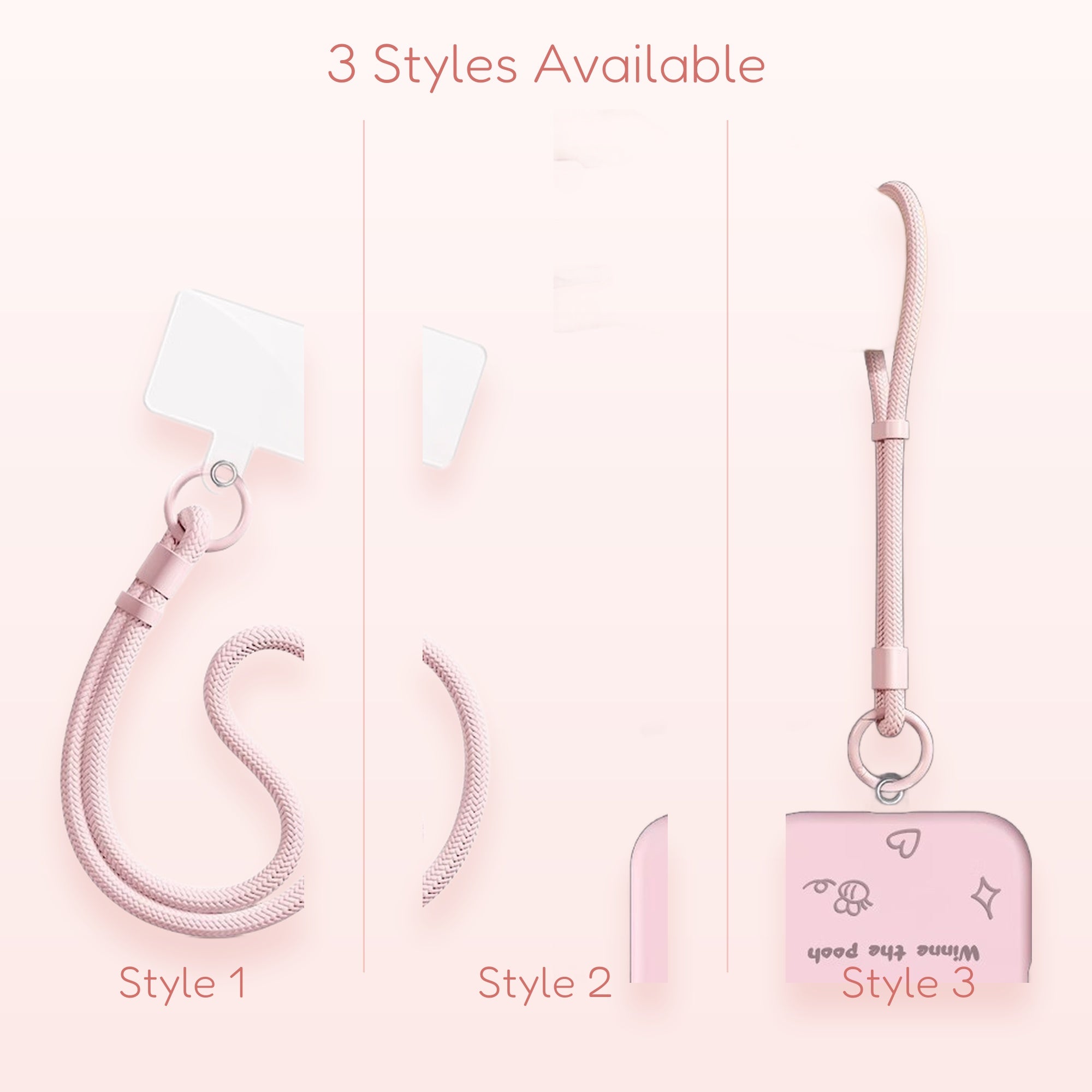 Adjustable Pink Braided Phone Wrist Strap | Cute Anti-Loss Lanyard