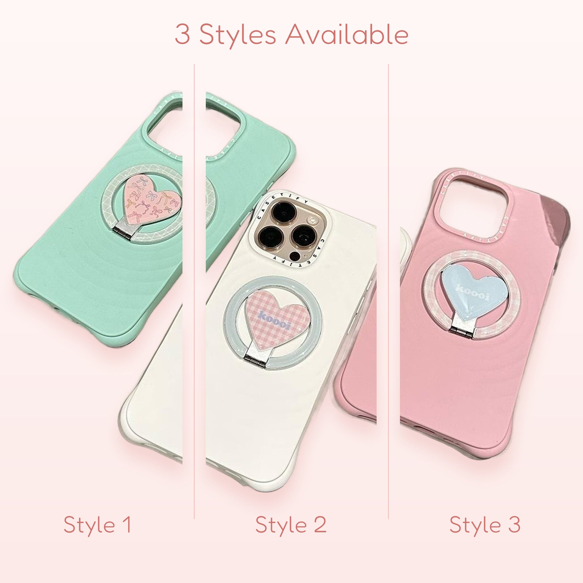 Pastel Heart Phone Ring | Cute 360° Finger Holder Kickstand