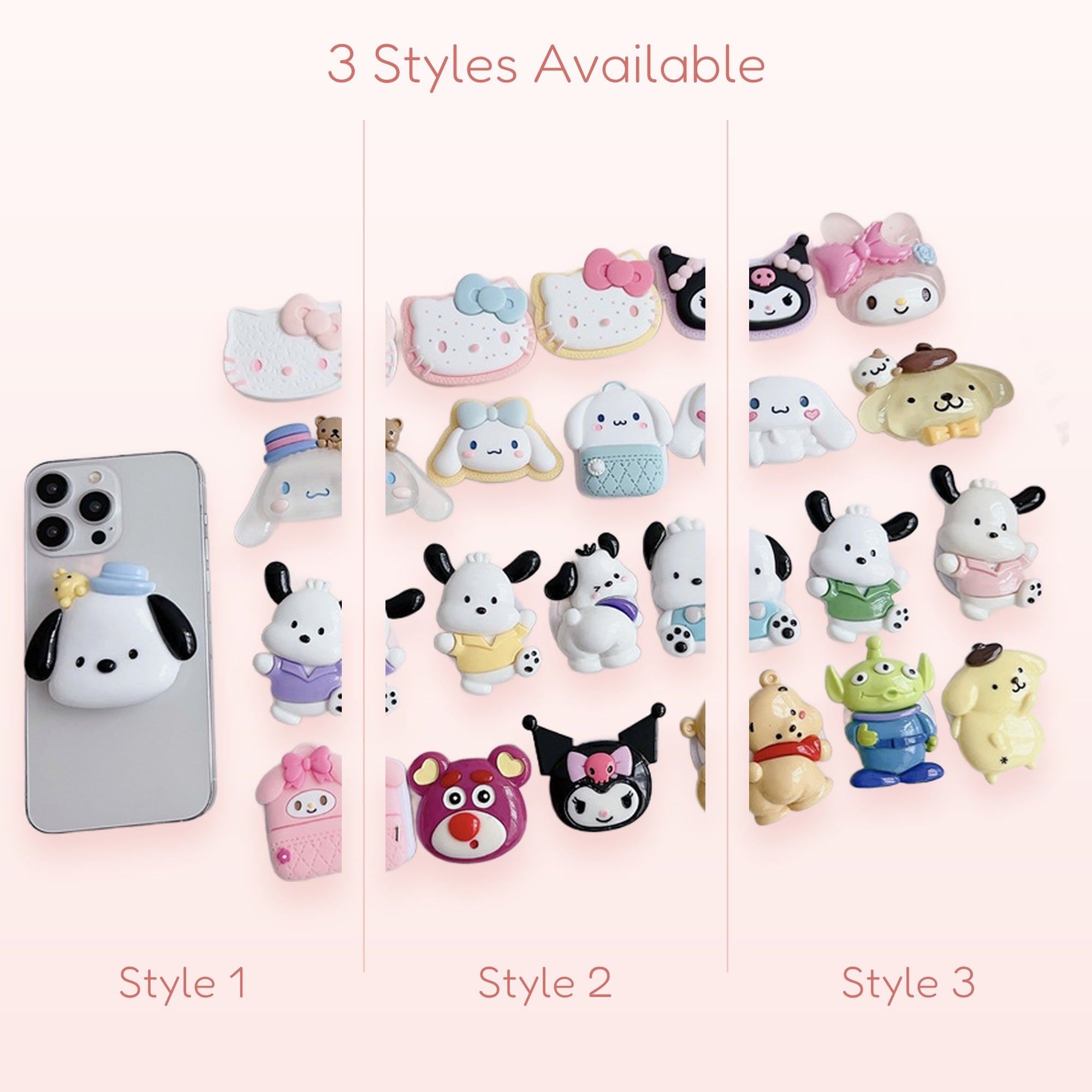SIMPLYBUBBI — Cute Cartoon Character Phone Grip | Silicone Pop Socket Stand