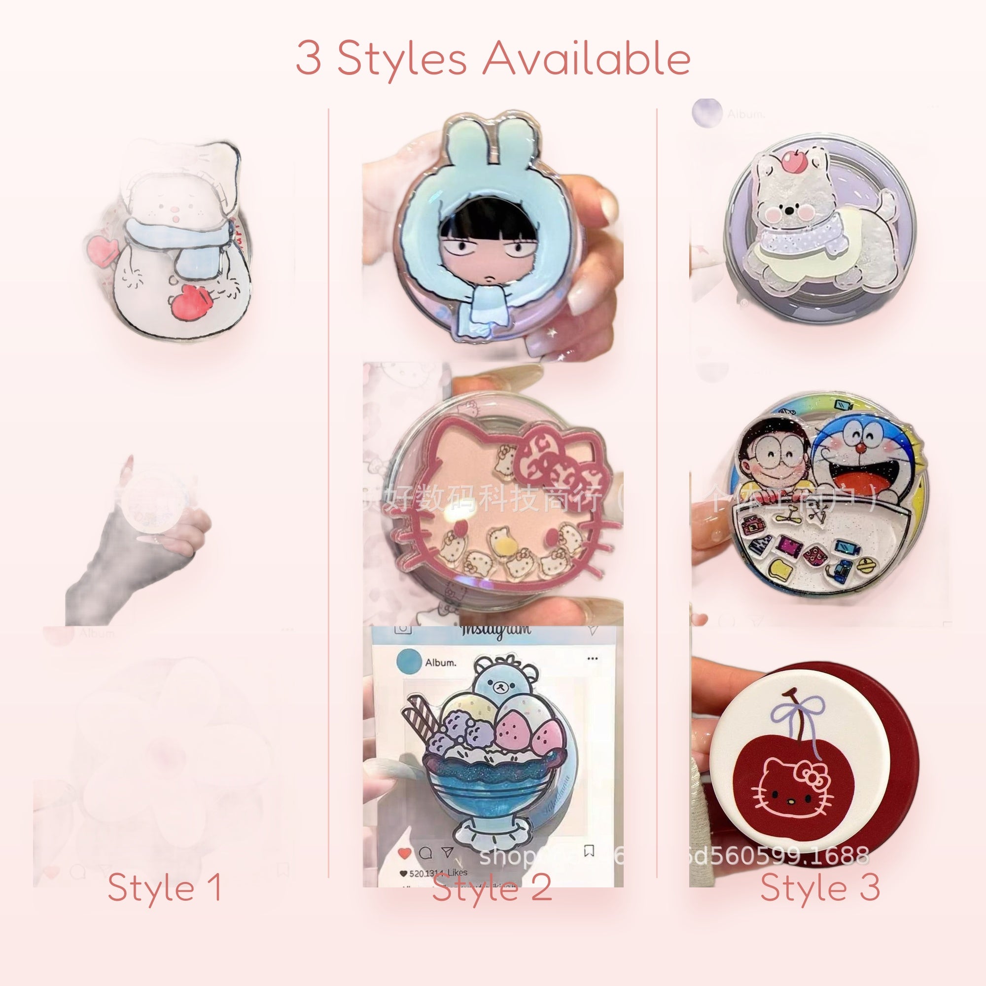 SIMPLYBUBBI — Assorted Cartoon Phone Grip | Cute Pop Stand Mount