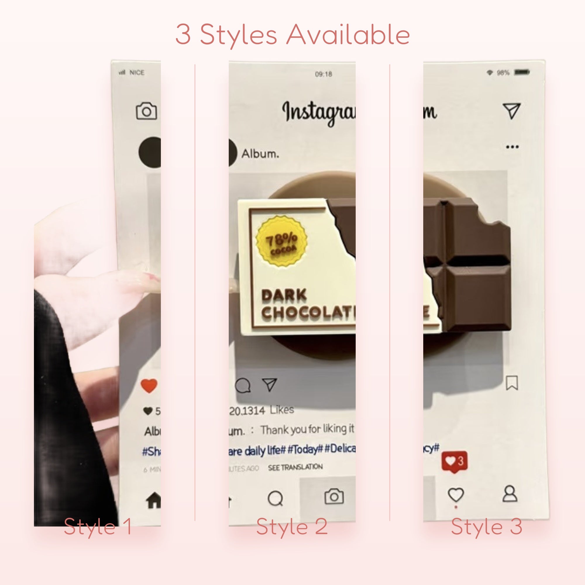 Dark Treat — 78% Cocoa Chocolate Bar Phone Grip Stand
