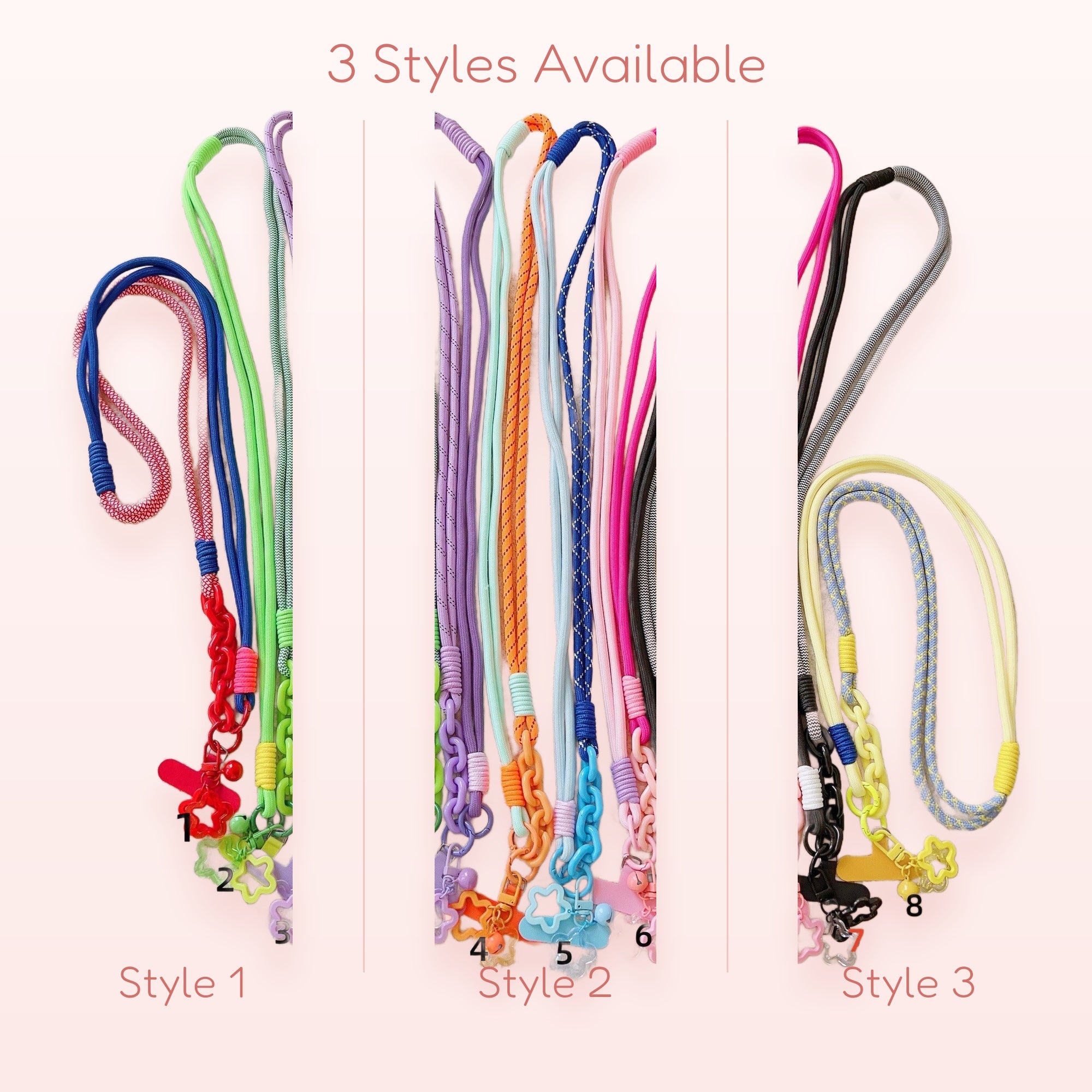 Bow Season — Crystal Star & Bow Pastel Beaded Phone Charm Wrist Strap