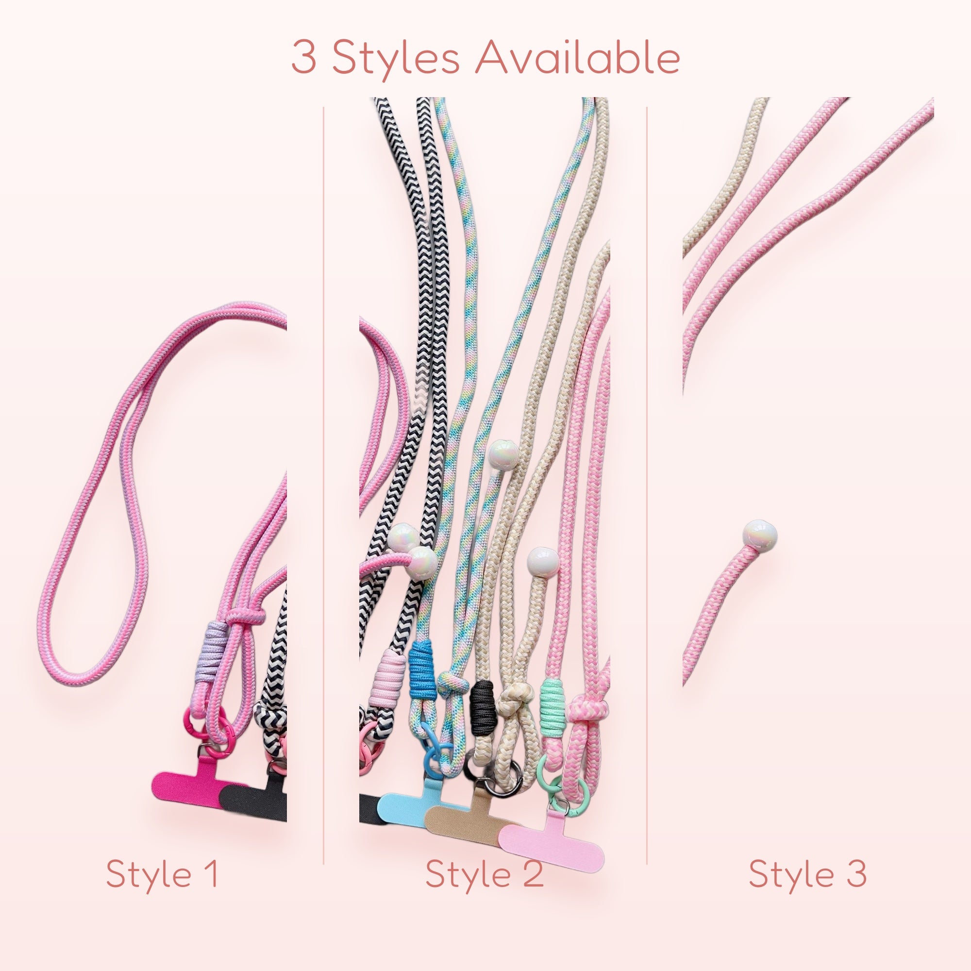 Aesthetic Braided Rope Phone Lanyard | Pastel Adjustable Crossbody Phone Strap