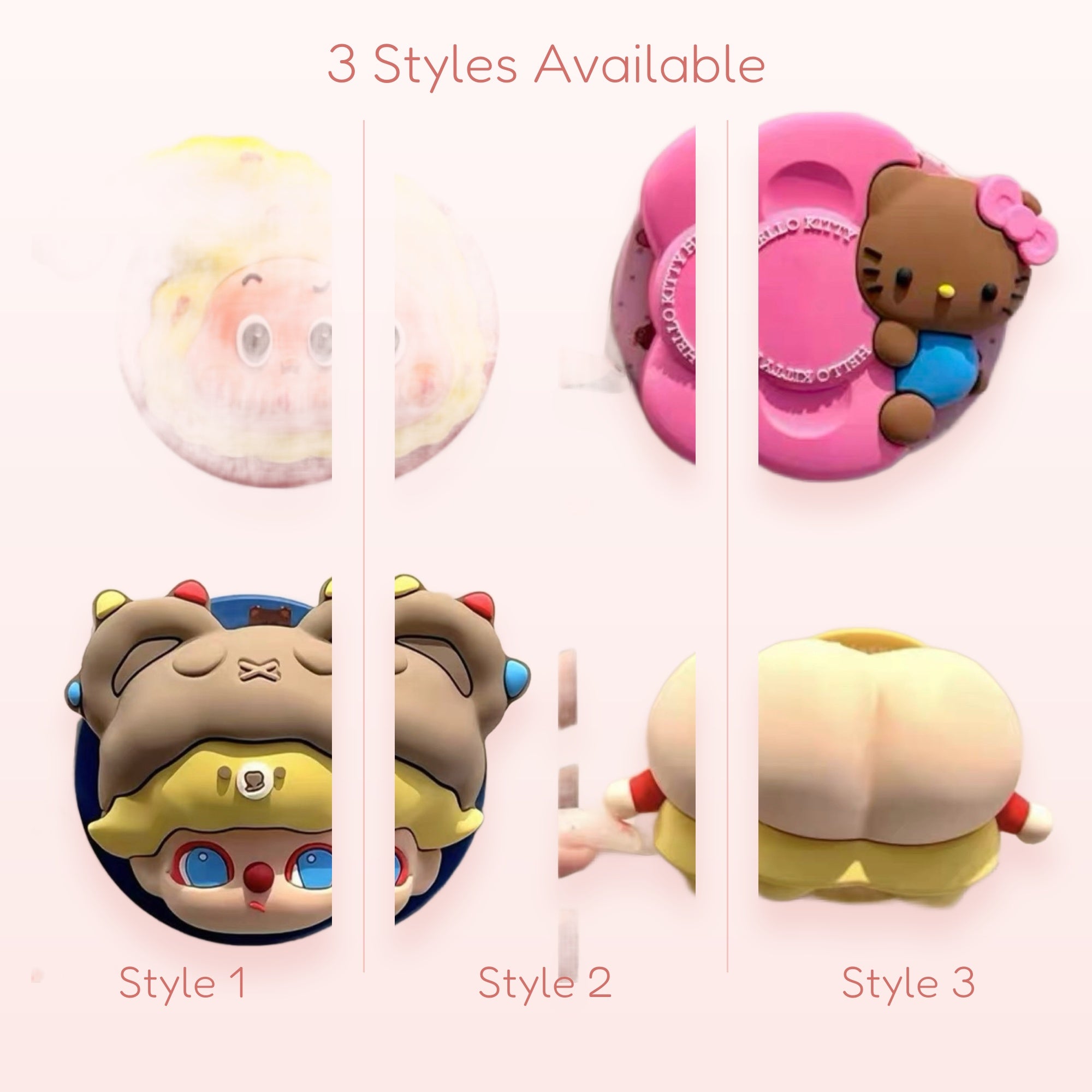 SIMPLYBUBBI — Cute Cartoon Face & Fruit Pop Socket | Silicone Phone Grip Stand