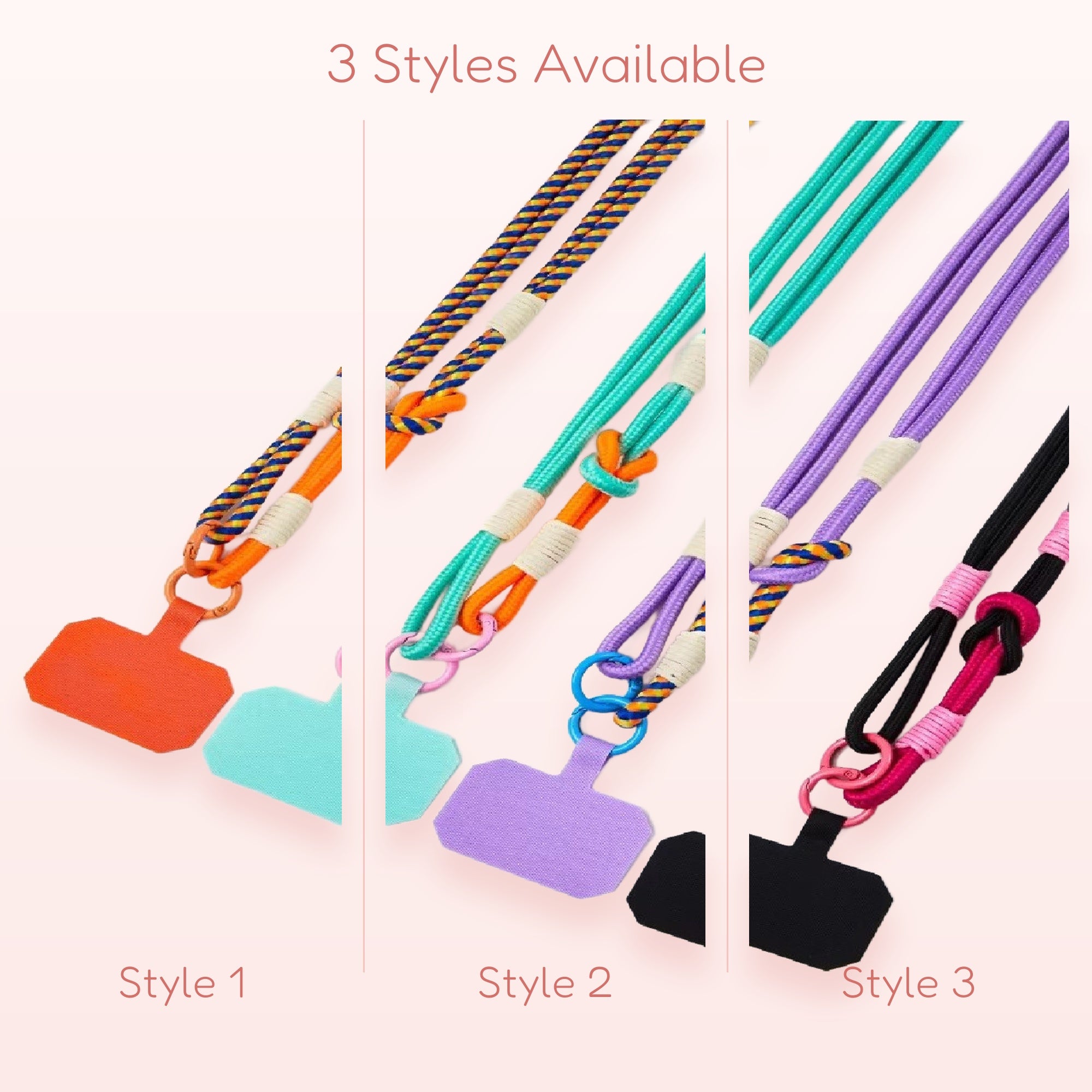 SIMPLYBUBBI — Multi-Color Braided Rope Phone Lanyard | With Phone Patch