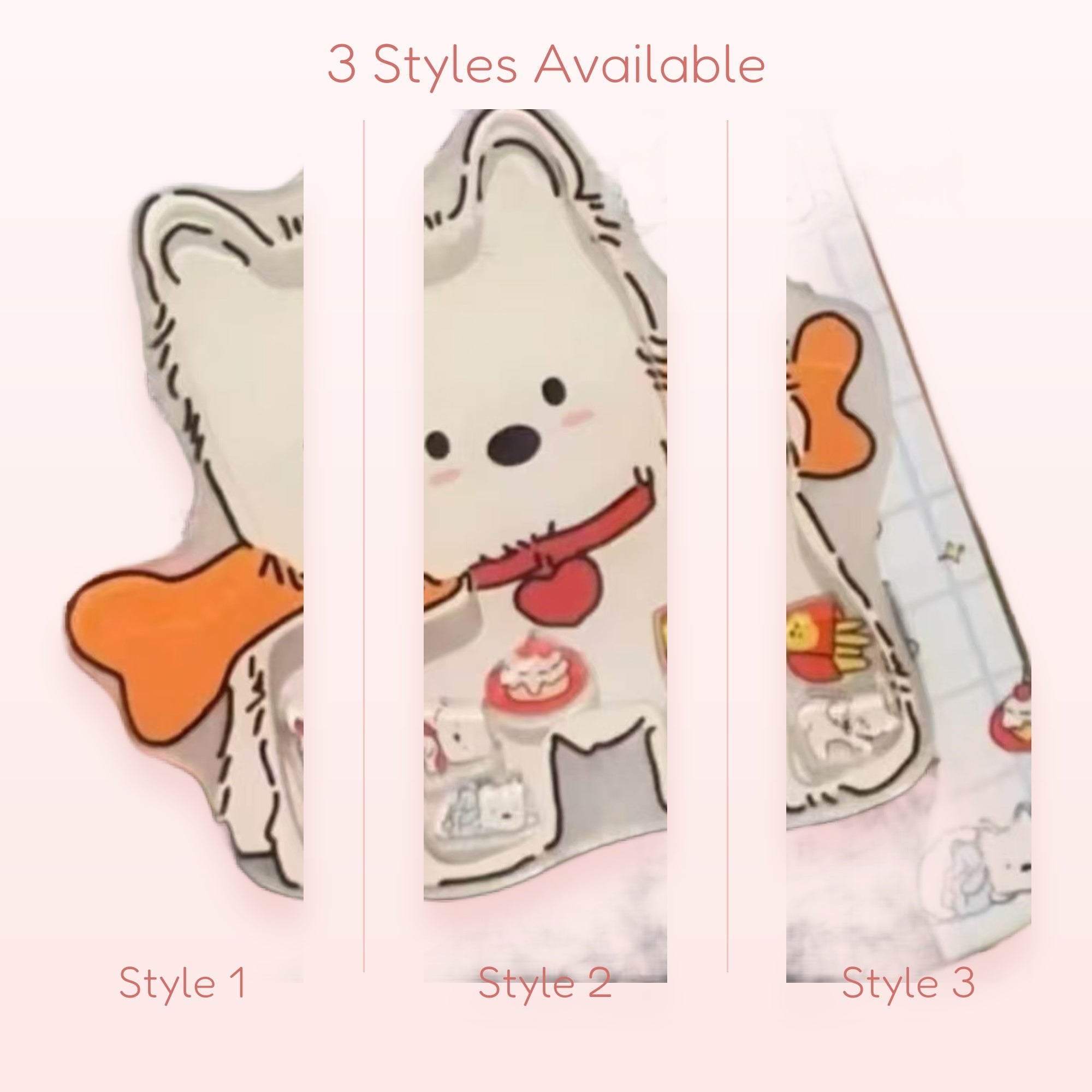Kawaii White Puppy Dog Phone Grip | Cute Cartoon Animal Pop Socket Stand