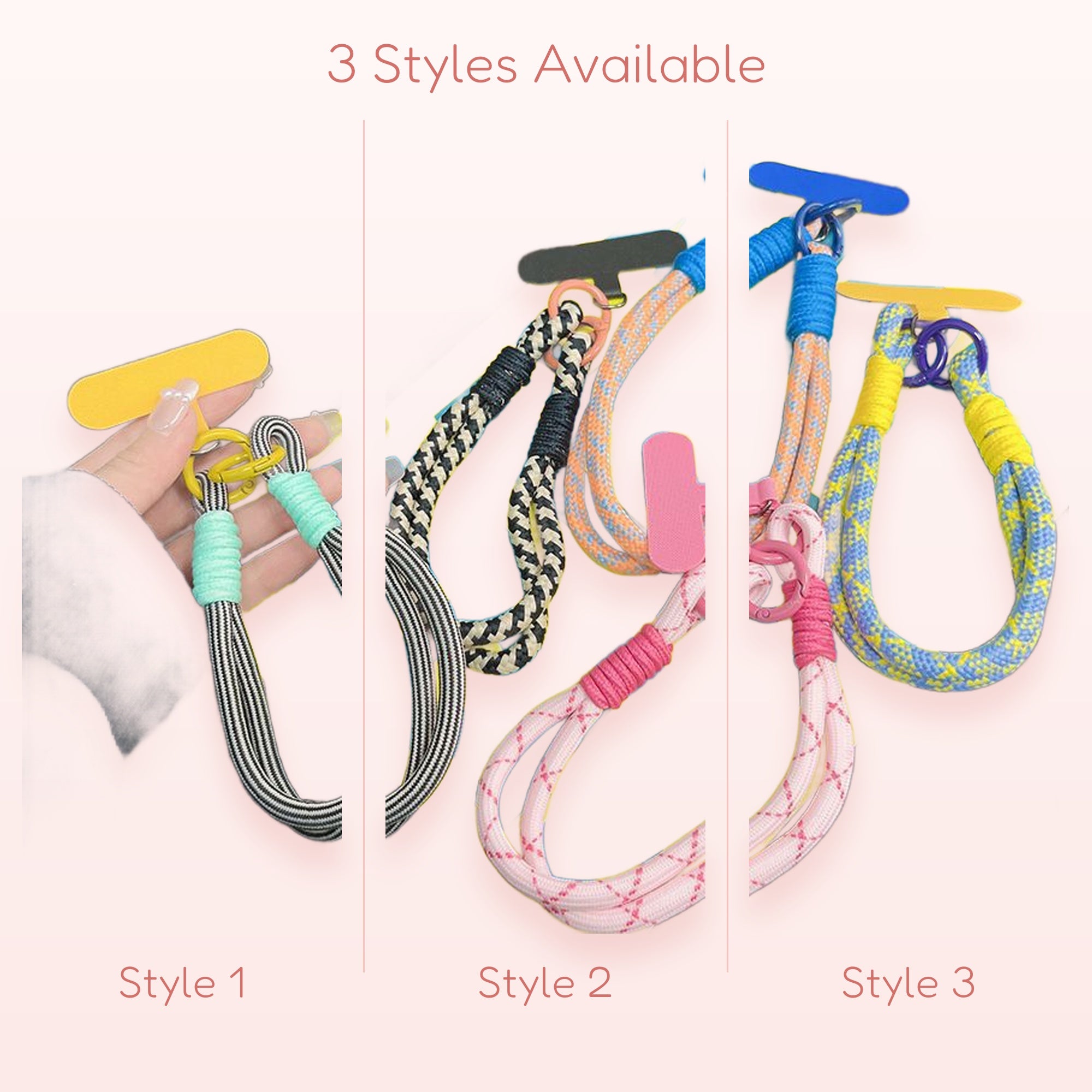 SimplyBubbi — Braided Wrist Phone Strap with Patch | Colorful Lanyard Set
