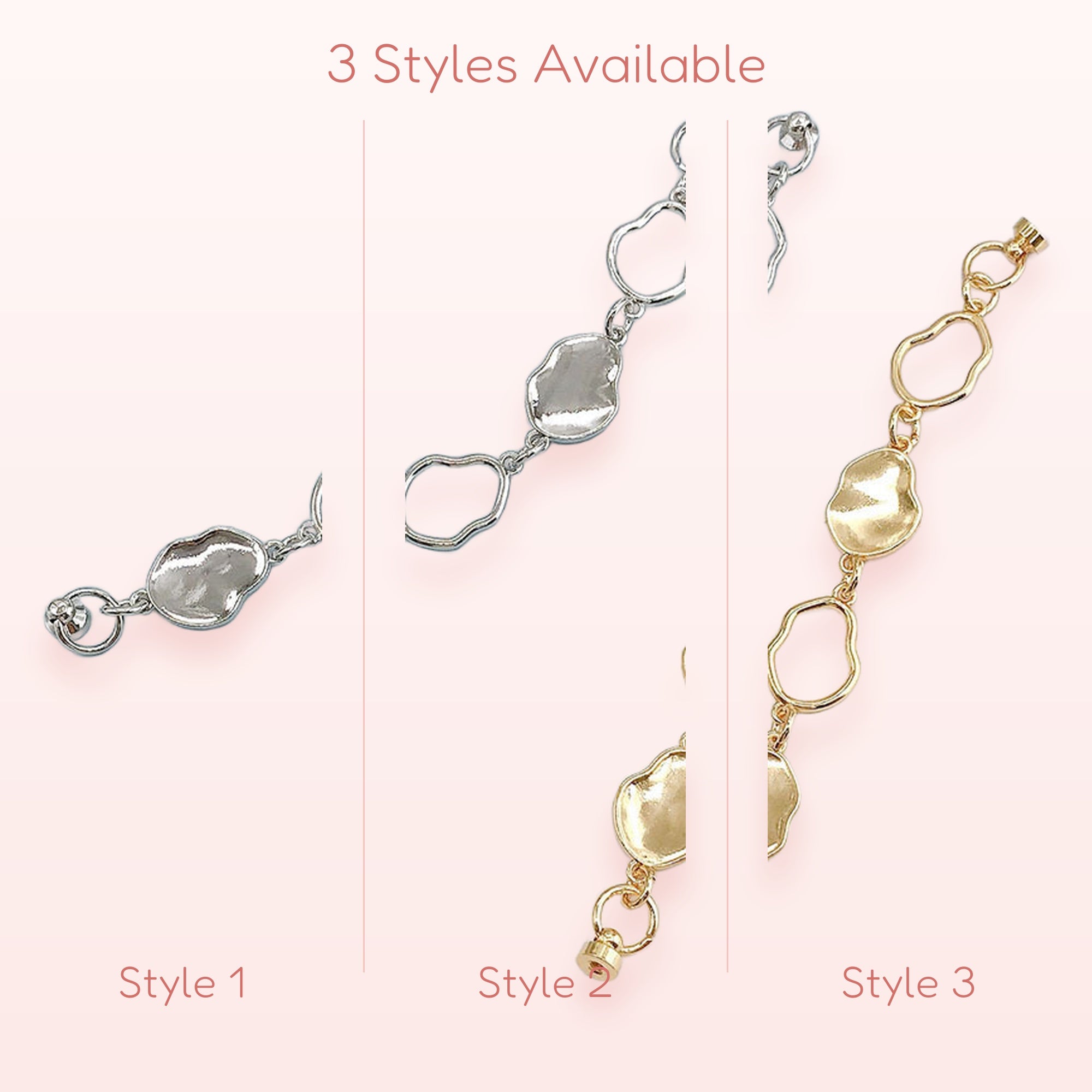 Aesthetic Irregular Metal Link Phone Charm | Gold & Silver Chain Wrist Strap
