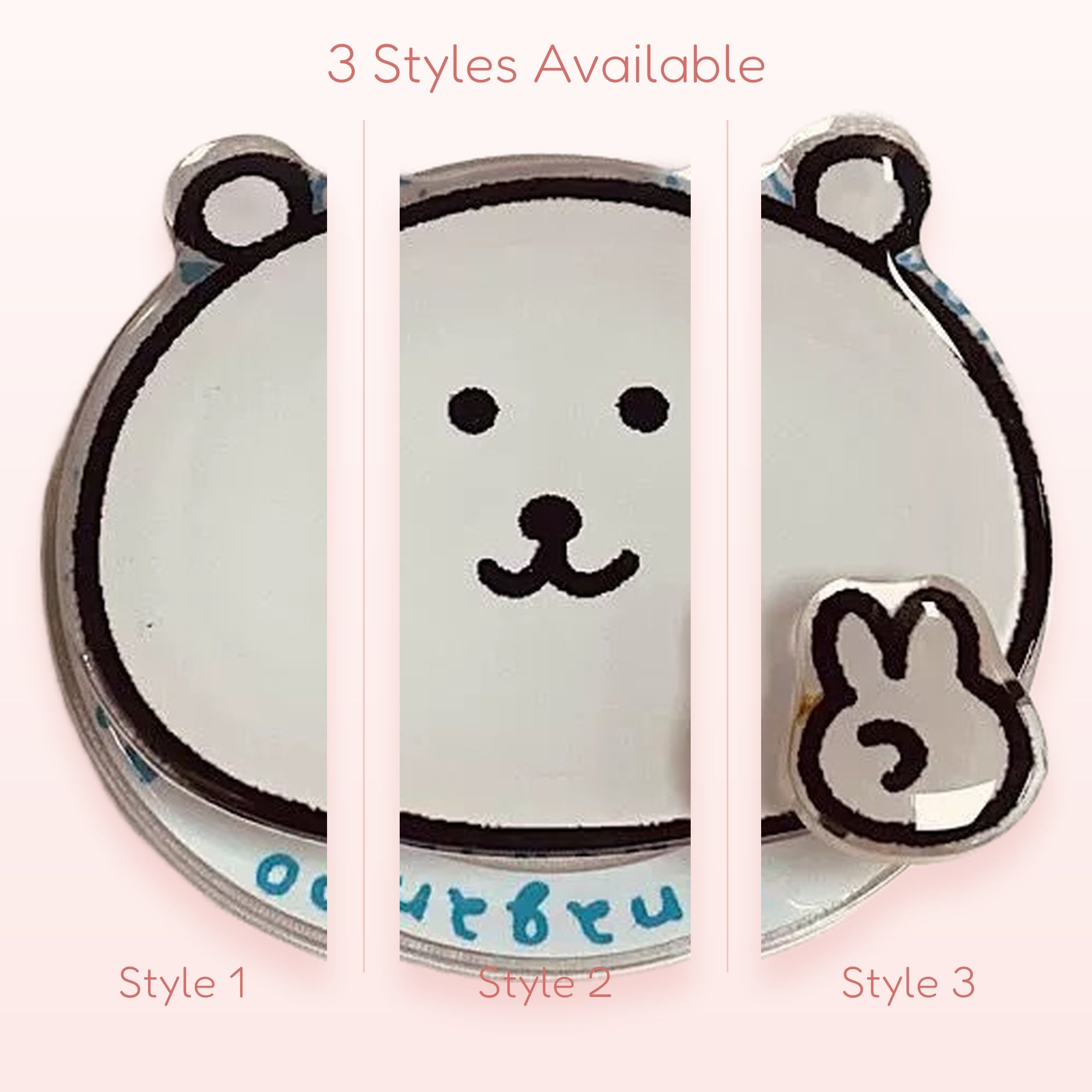Cute White Bear Phone Grip | Kawaii Pop Socket Stand with Bunny