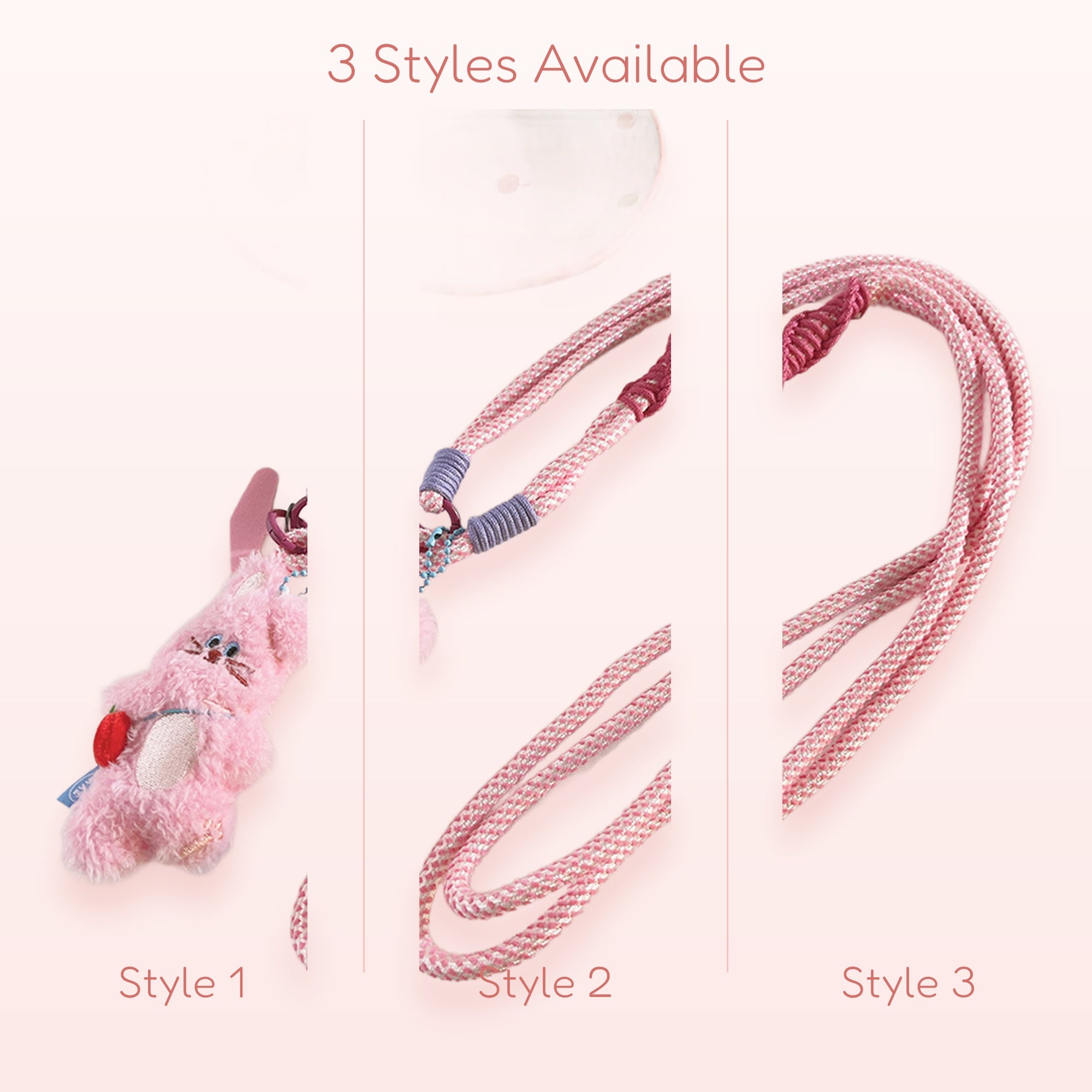 Kawaii Pink Bunny Phone Lanyard | Fluffy Plush Rabbit Neck Strap
