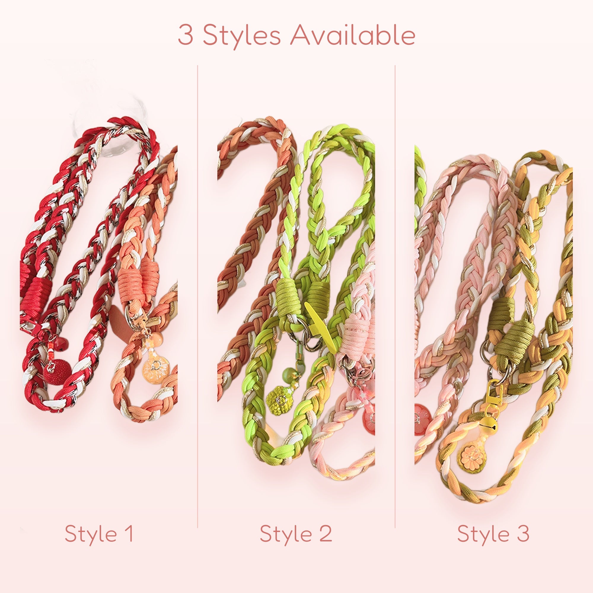 Braided Rainbow Phone Charm Lanyard | Aesthetic Woven Wrist Strap with Cute Charms