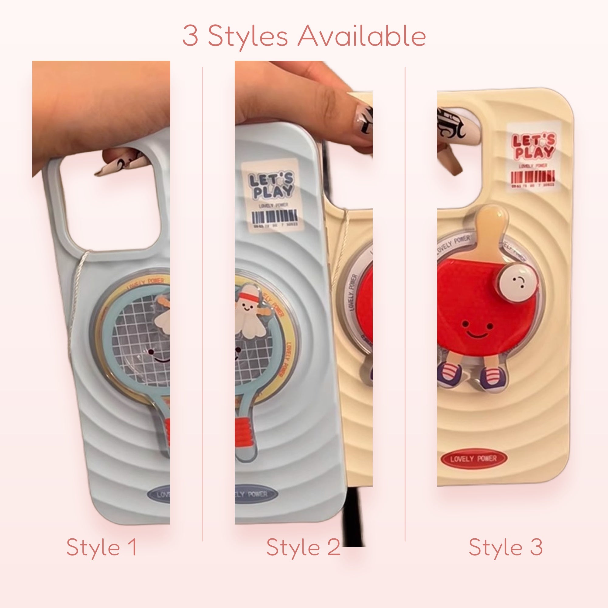 Kawaii Badminton Racket & Ping Pong Paddle Phone Grips | Cute Sports Pop Socket Stands