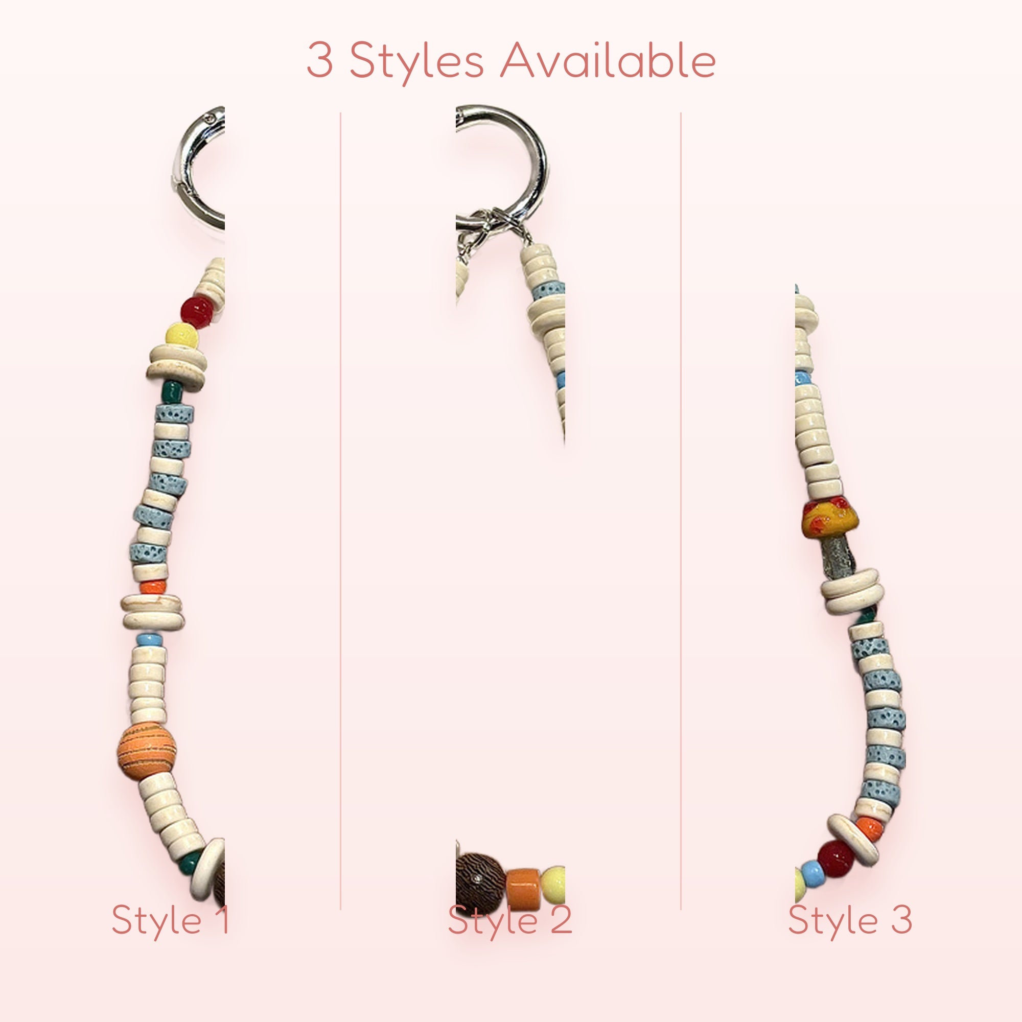 Aesthetic Mixed Bead Phone Charm Strap | Colorful Beaded Wrist Lanyard
