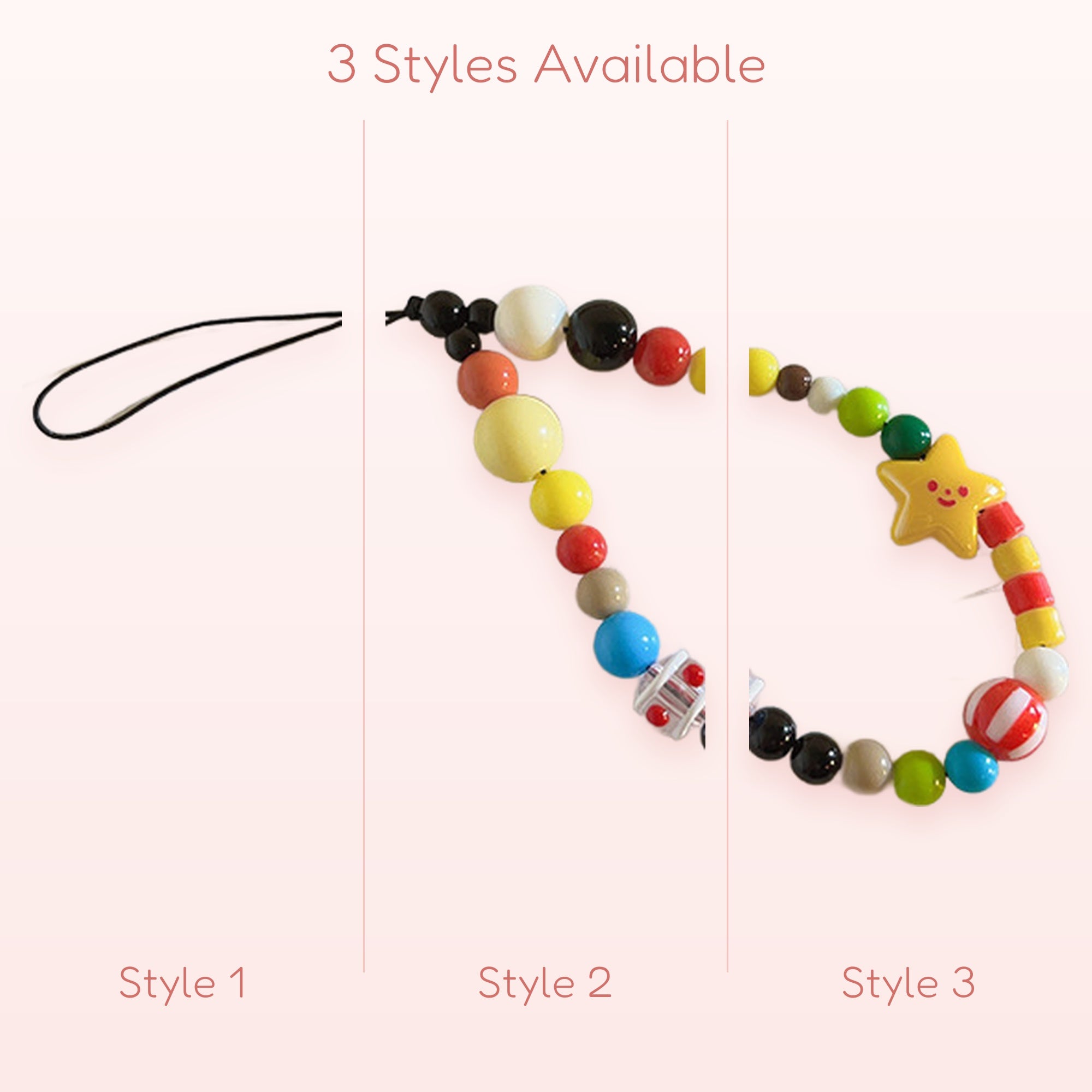 Colorful Beaded Star Phone Charm | Kawaii Y2K Aesthetic Wrist Strap
