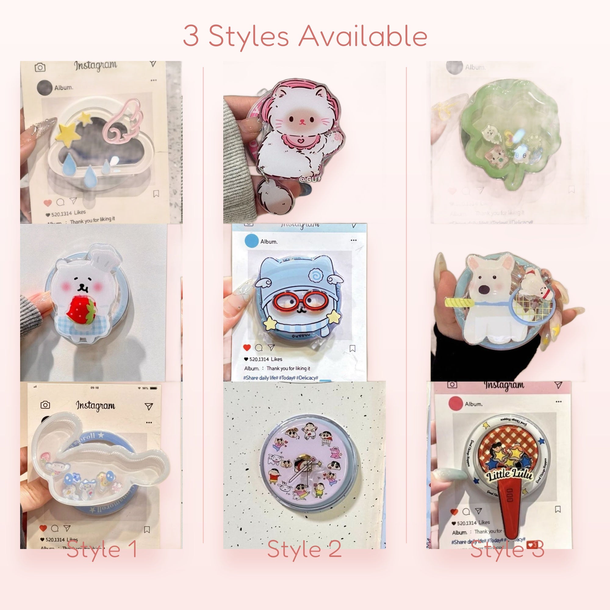 Kawaii Cloud & Raindrop Phone Grip | Aesthetic Sky Pop Socket Stand