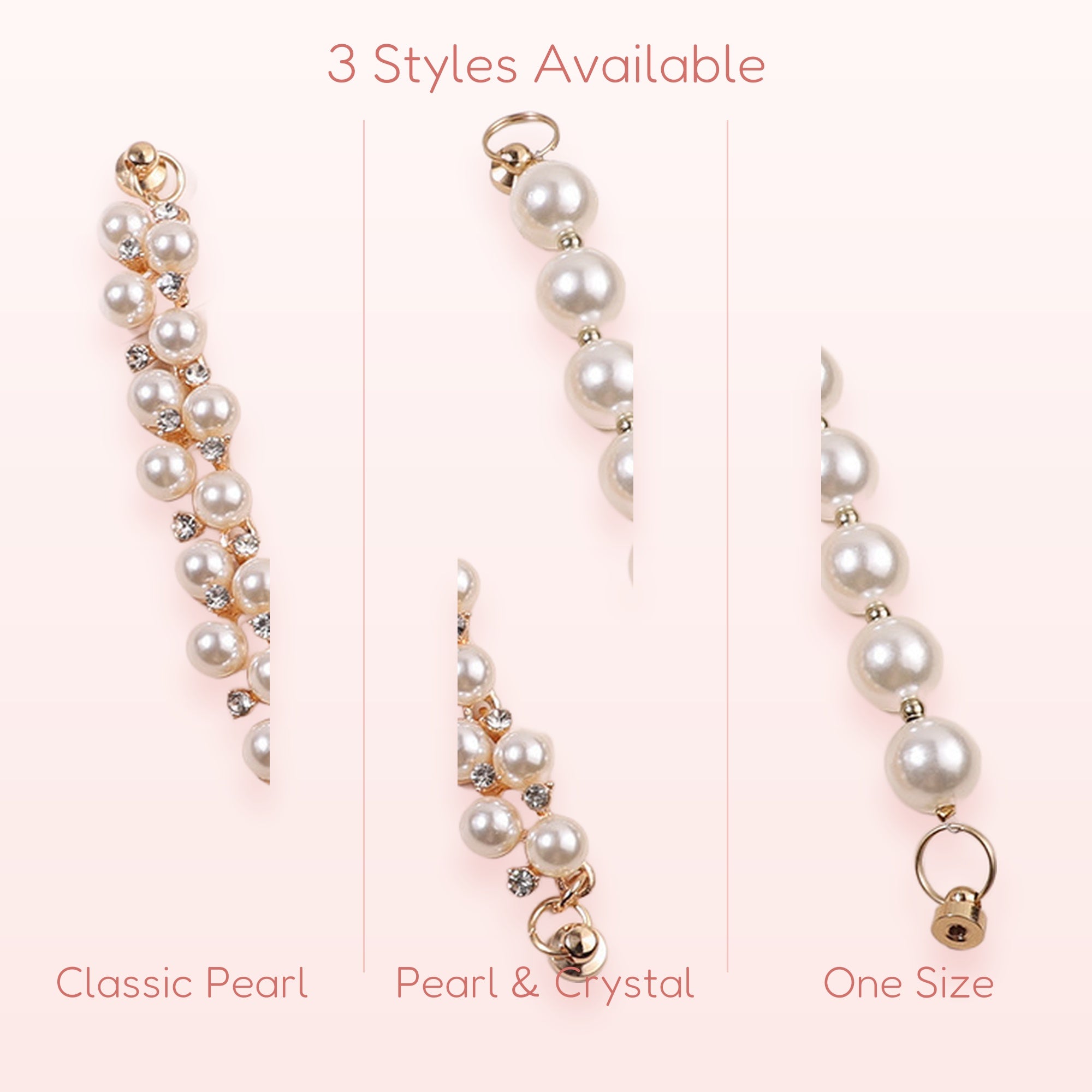 Elegant Pearl & Crystal Phone Charm Strap | Wrist Lanyard