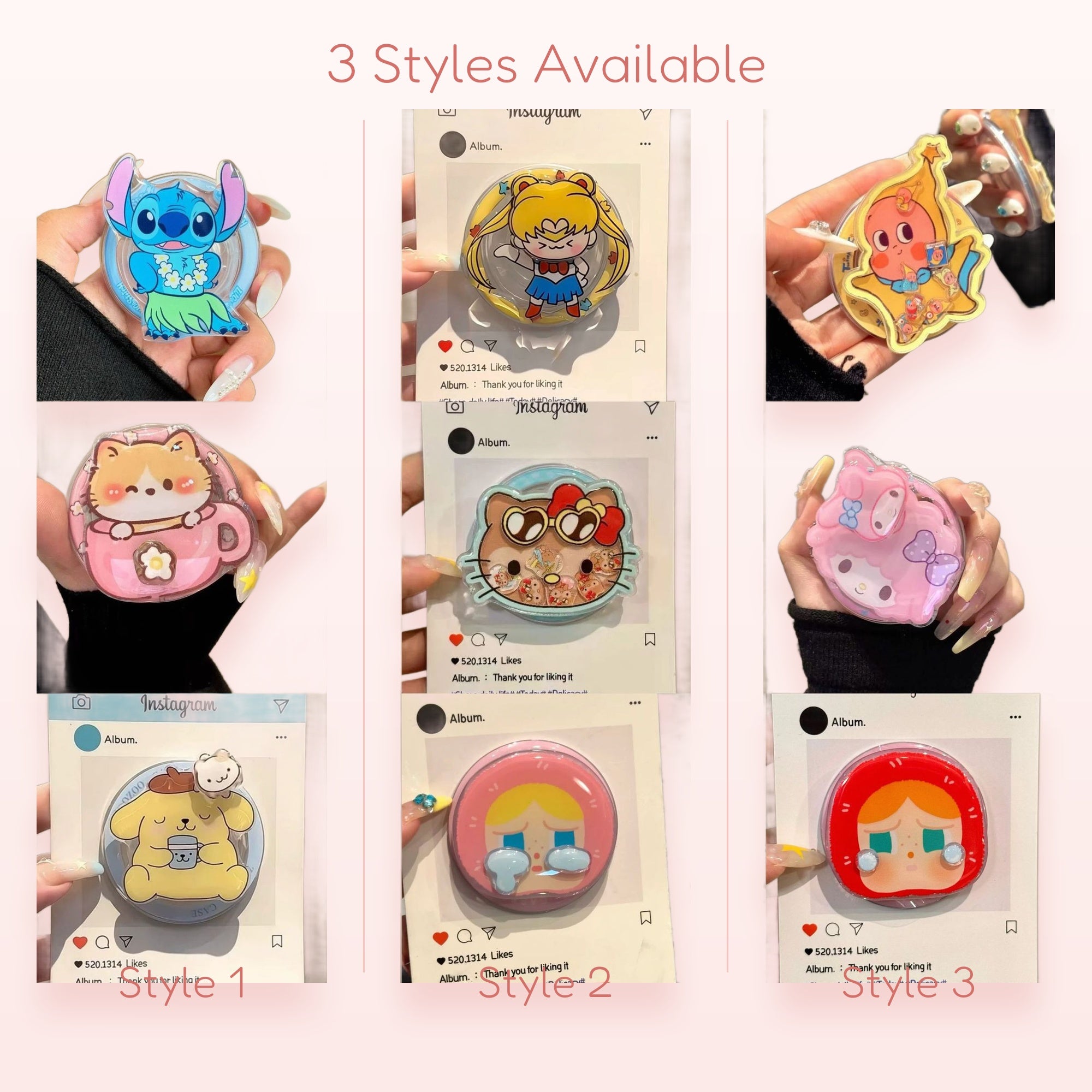 SIMPLYBUBBI — Cute Cartoon Anime Pop Socket Stand | Fun Phone Grip Holder