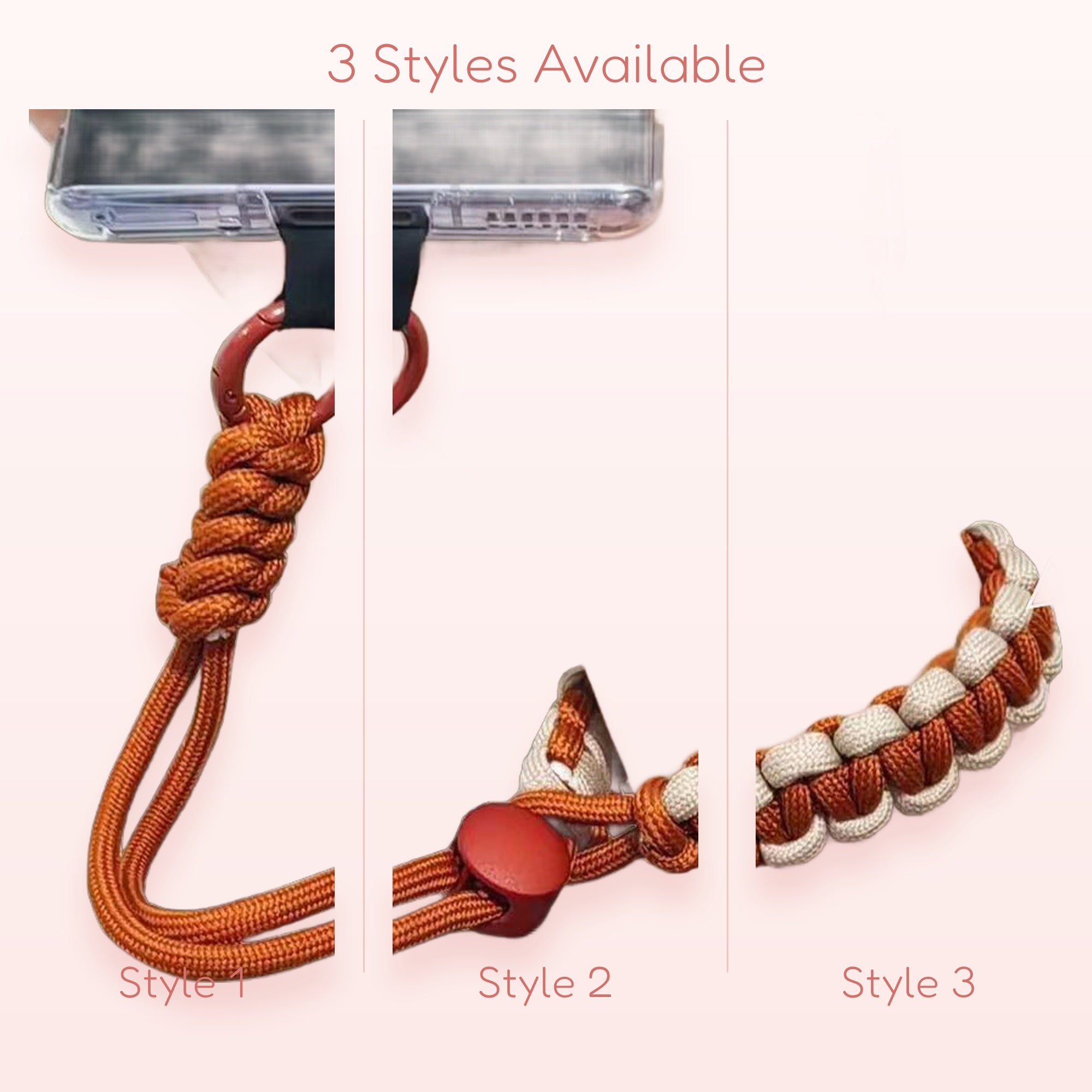 Adjustable Braided Paracord Phone Charm Strap | Durable Wrist Lanyard