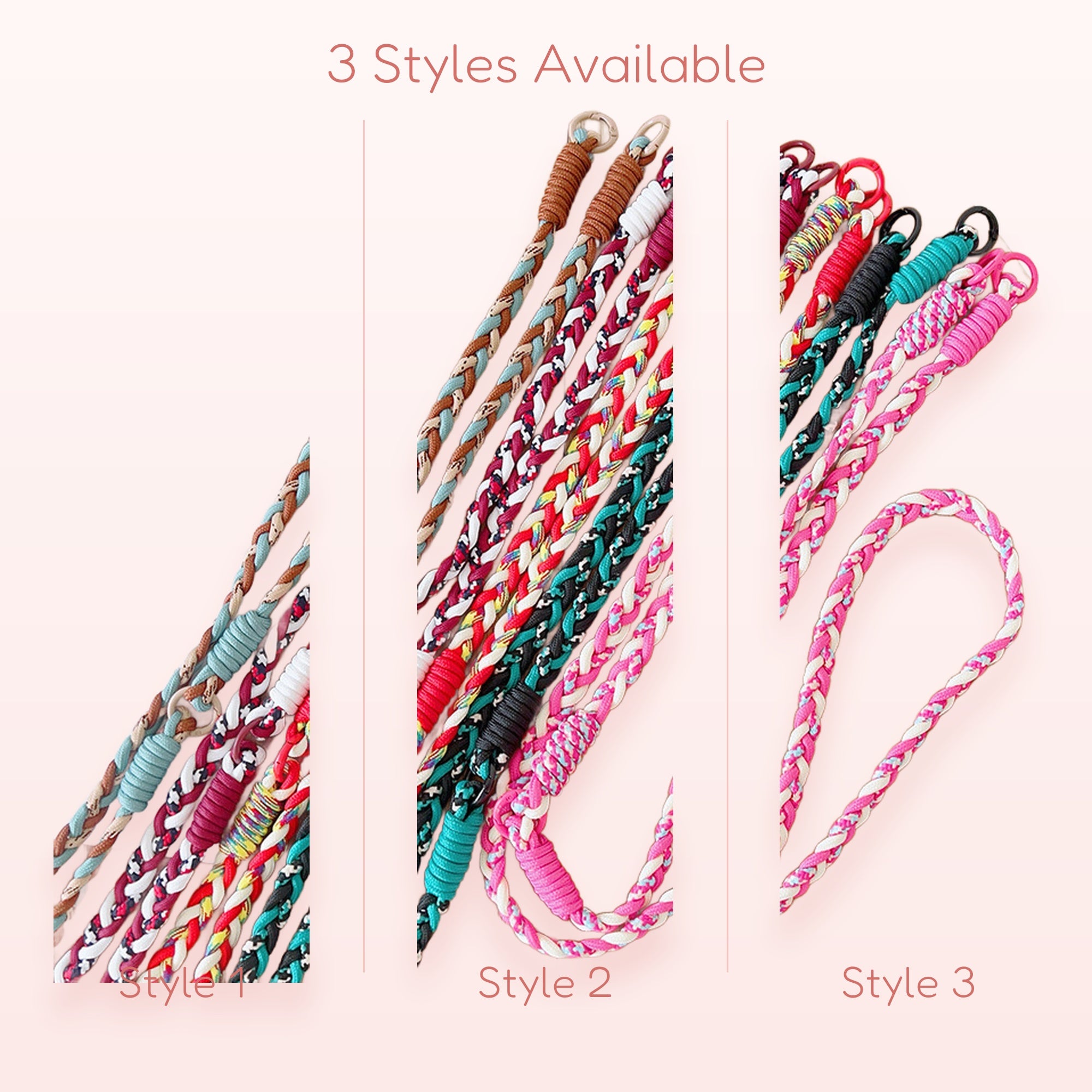 SIMPLYBUBBI — Assorted Braided Rope Phone Lanyard | Vivid Woven Wrist Strap