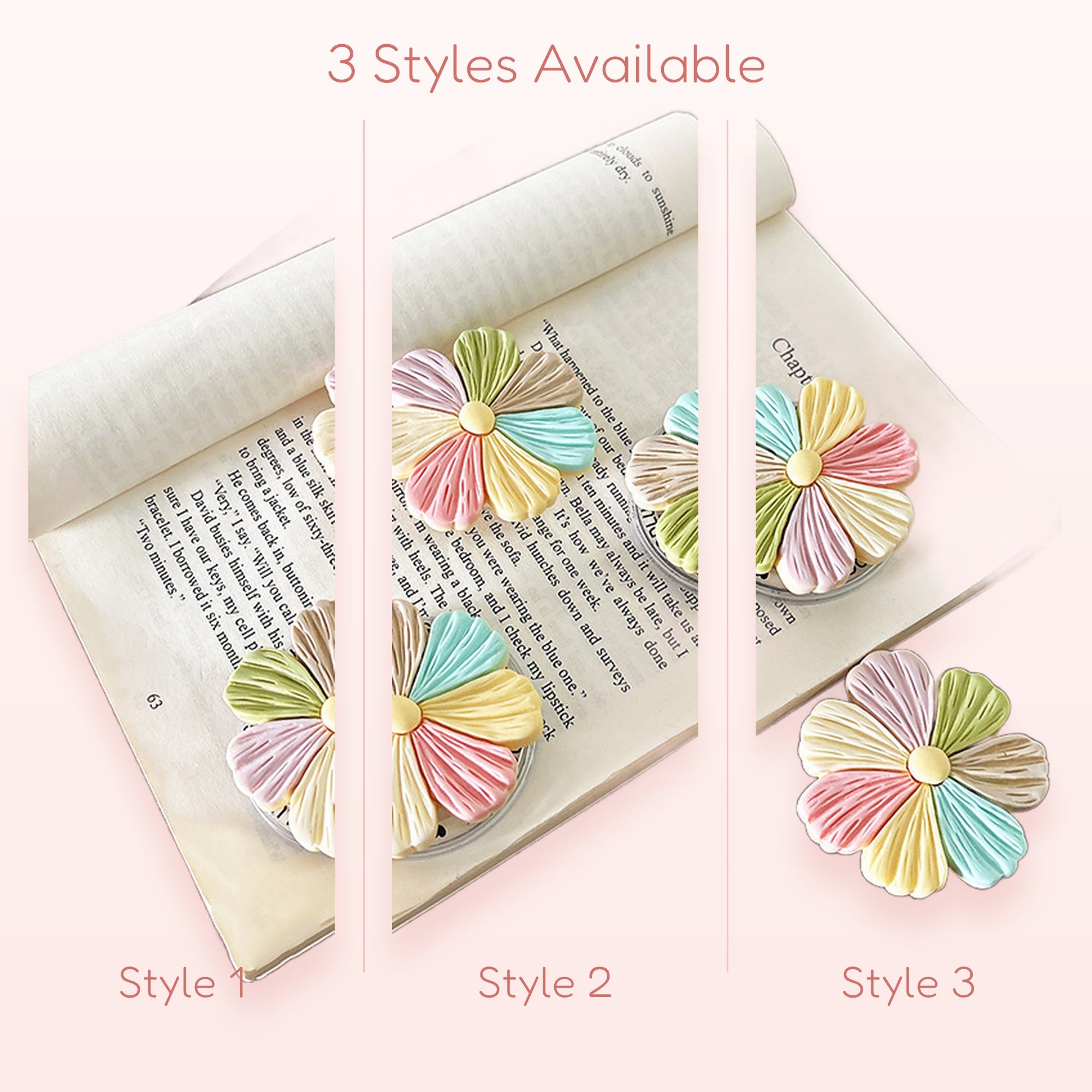 Pastel Rainbow Flower Phone Grip | Cute Daisy Pop Socket Stand