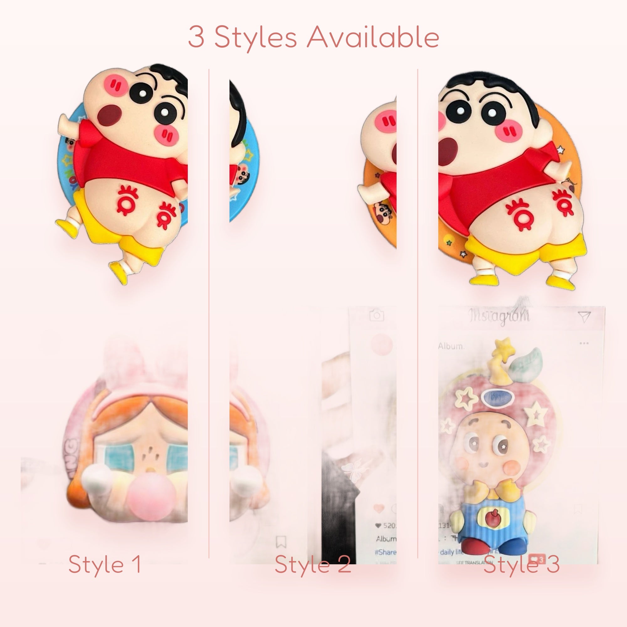 SIMPLYBUBBI — Chubby Cheeks Character Phone Grip Set | Fun Silicone Pop Socket Stand