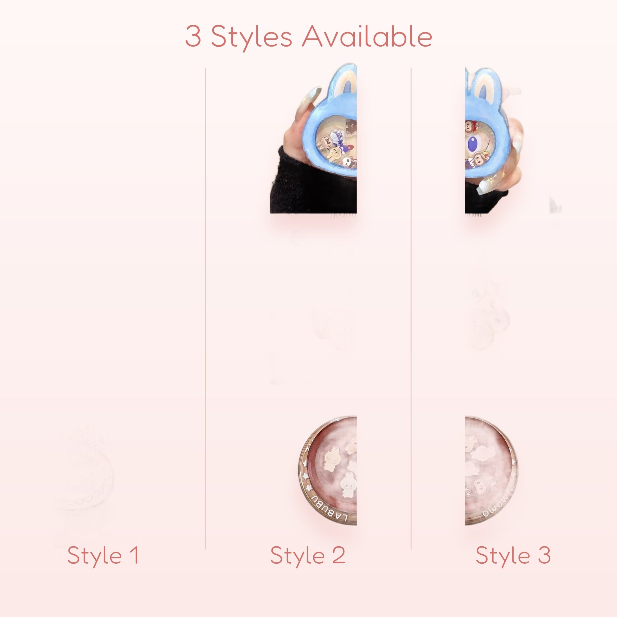 Kawaii Bunny Character Shaker Phone Grip | Cute Liquid Glitter Pop Socket Stand