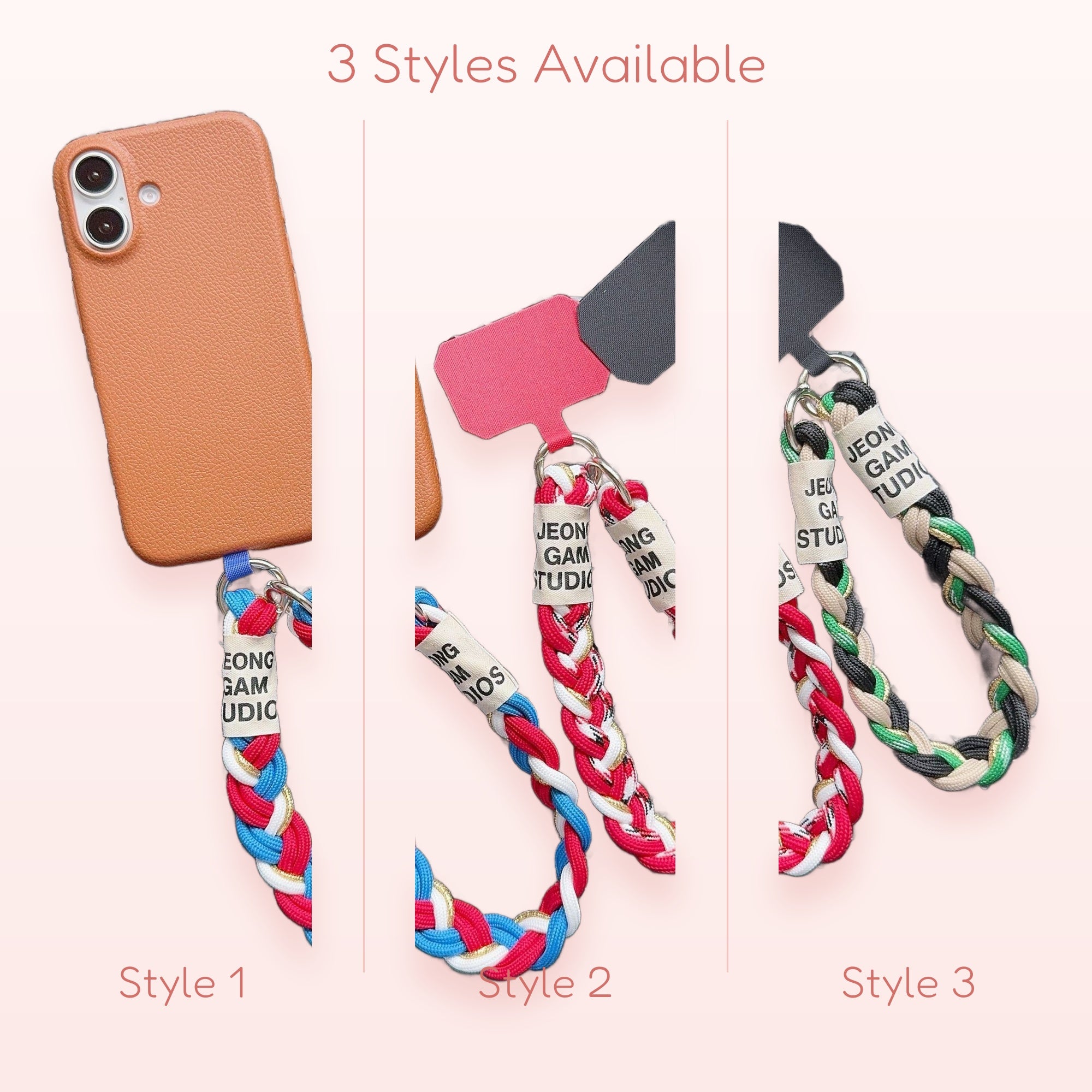 Braided Wrist Phone Charm Strap | Colorful Woven Lanyard with Phone Tether