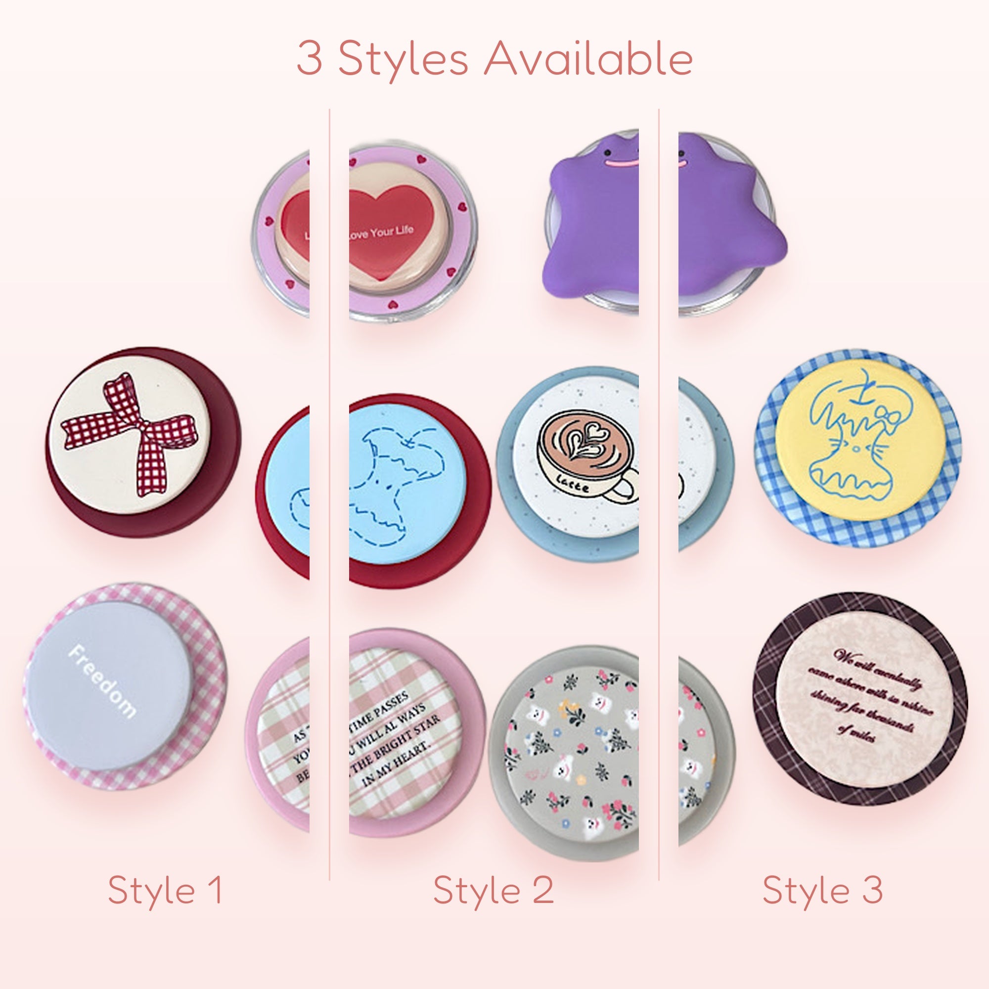 Assorted Kawaii Patterned Phone Grips | Cute Pop Socket Stand Collection