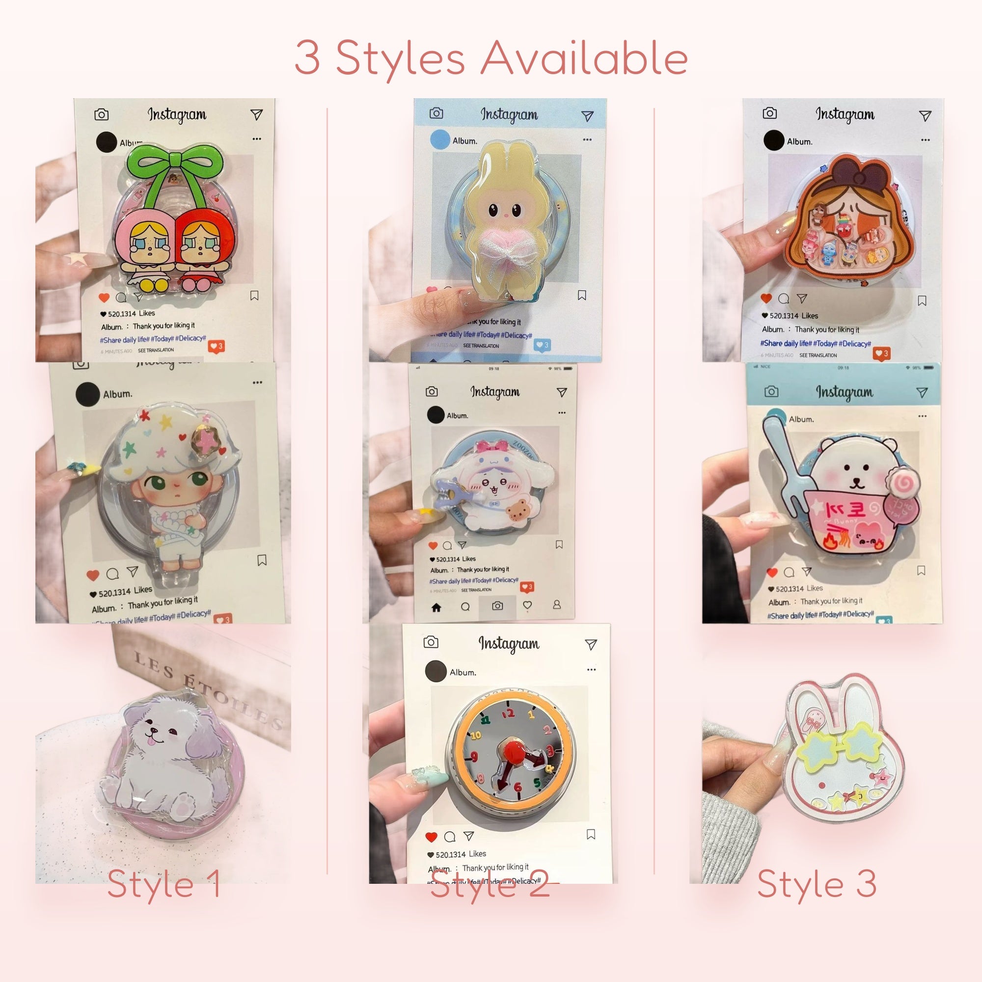 Kawaii Cartoon Character Phone Grip | Cute Pop Socket Stand for Girls