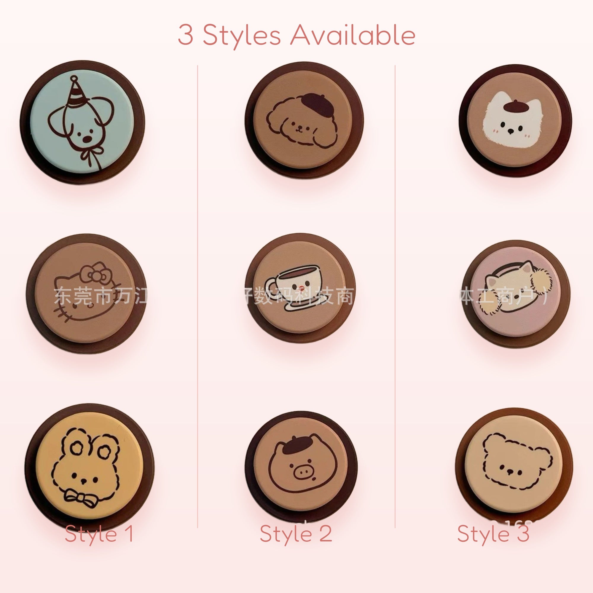 Kawaii Animal Character Phone Grip | Cute Cartoon Pop Socket Stand