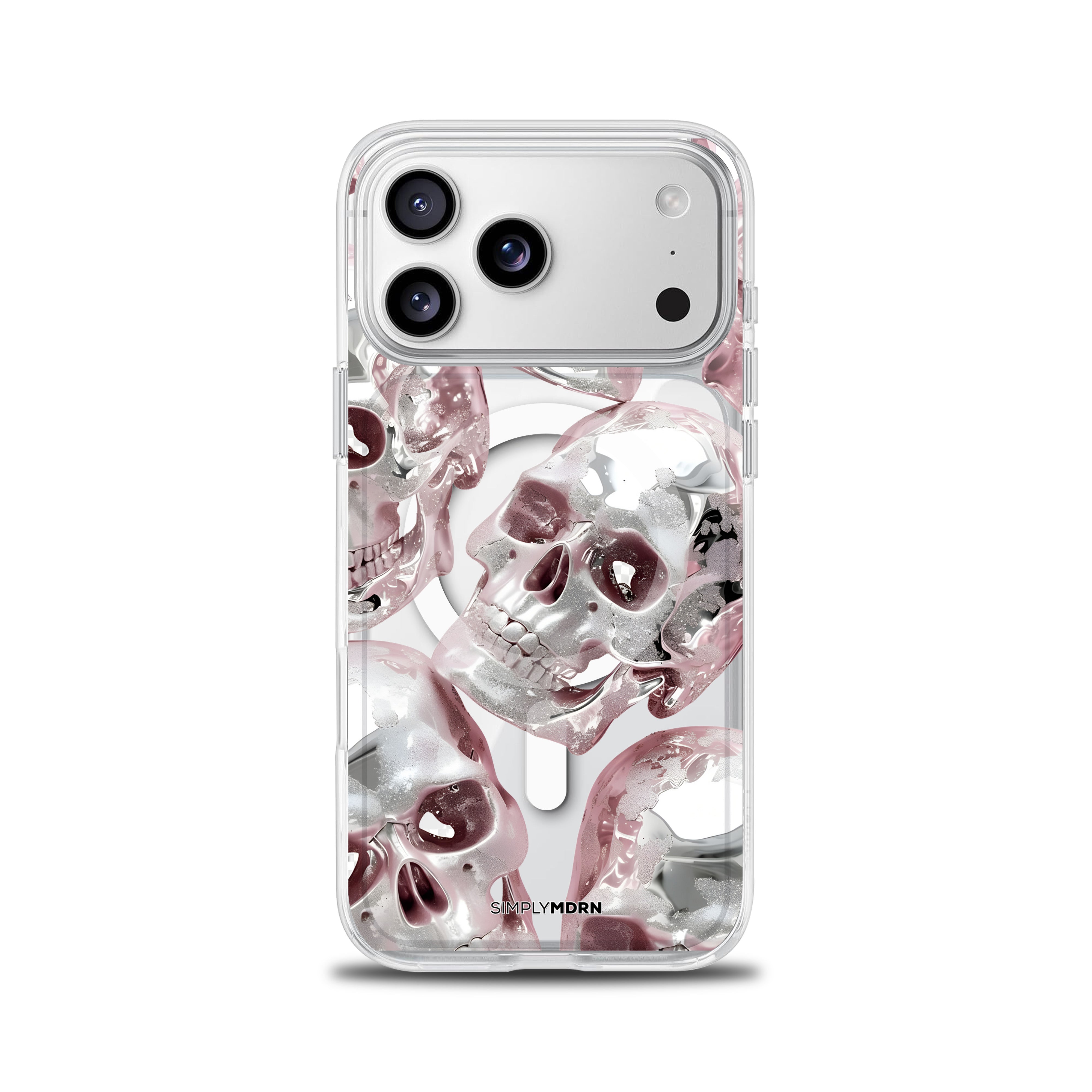 PINK CHROME SKULLS [CLEAR MAGSAFE]