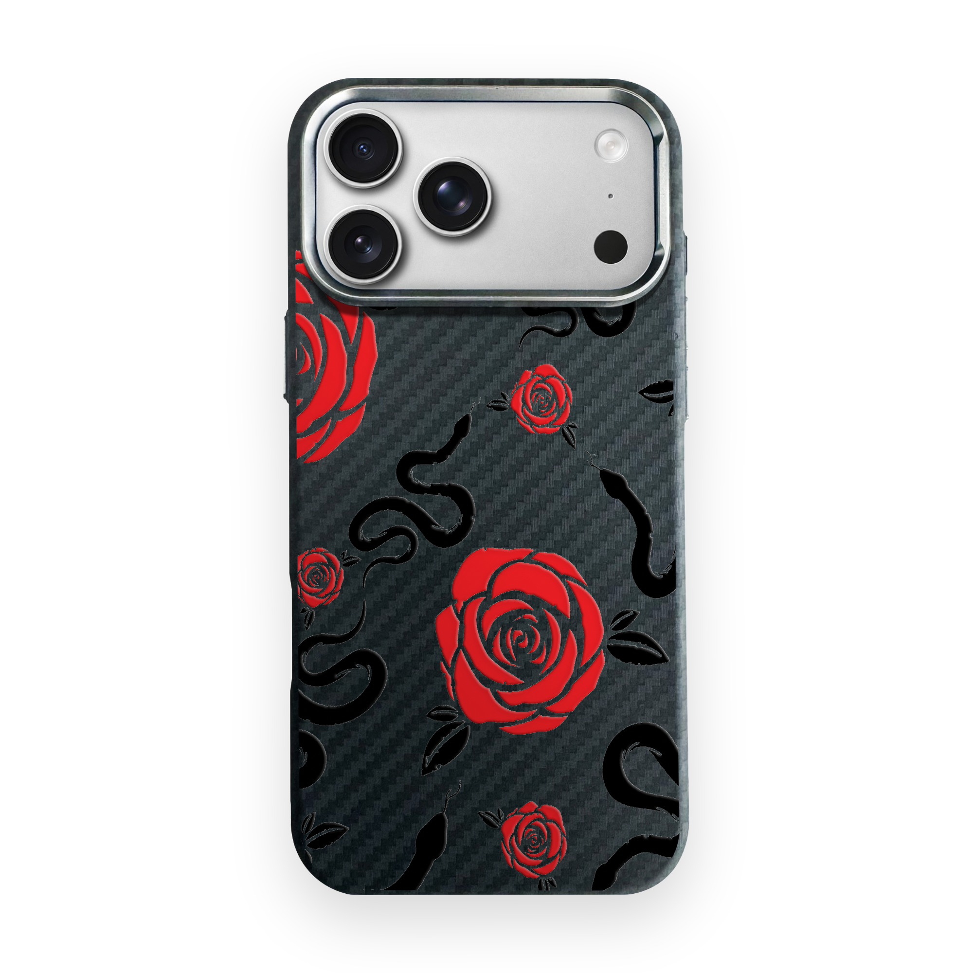 SNAKES AND ROSES Carbon [S2] iPhone case image 1