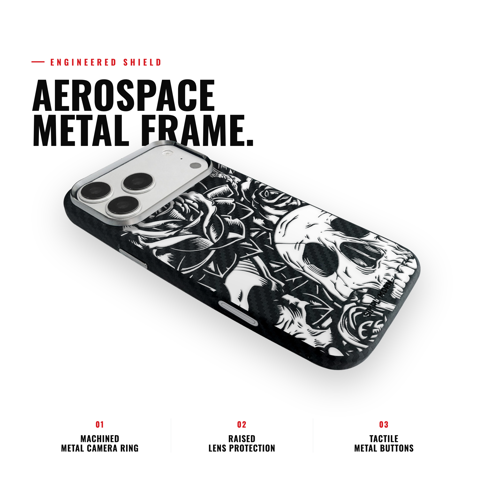 WHITE ROSE Carbon [S2] iPhone case image 3