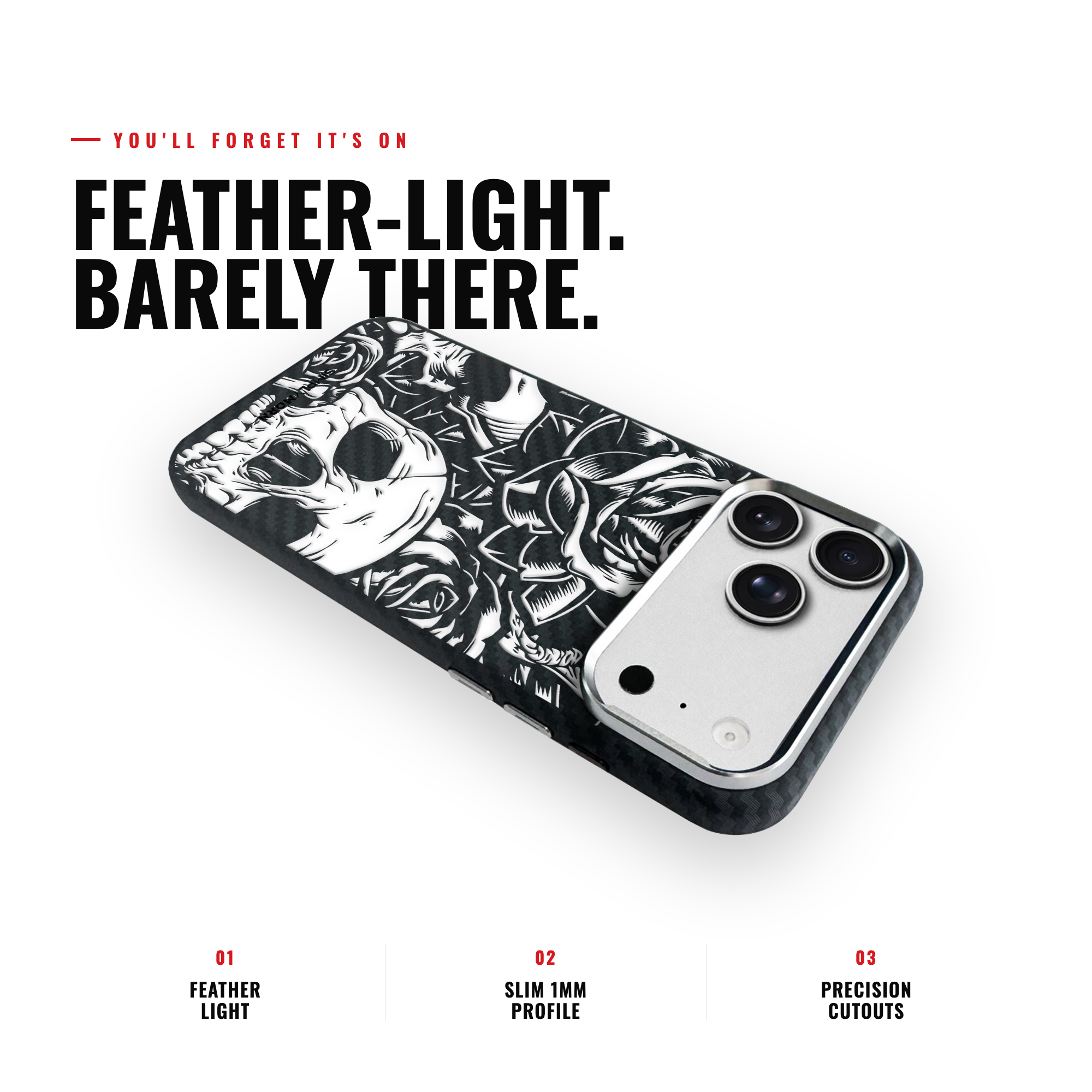 WHITE ROSE Carbon [S2] iPhone case image 6