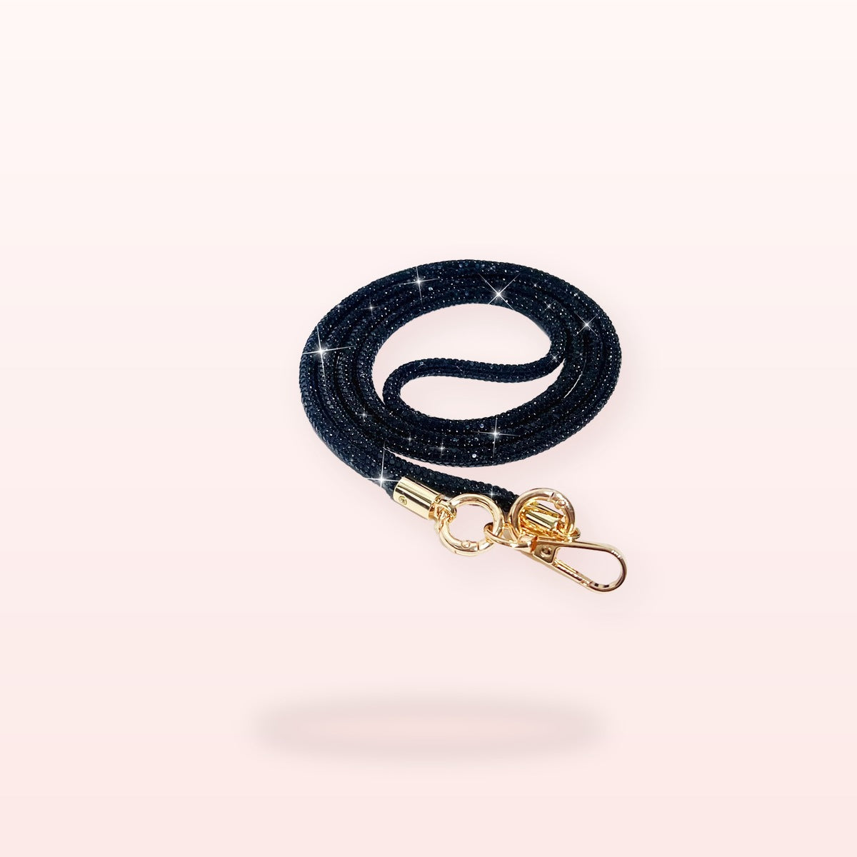 SIMPLYBUBBI Black Glitter Crossbody Phone Strap - Image 1