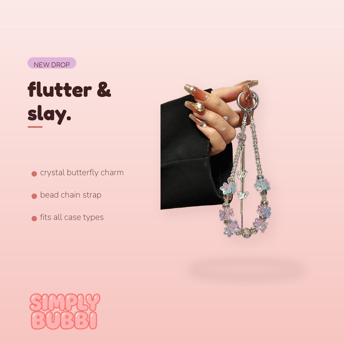 SIMPLYBUBBI Crystal Butterfly Bead Chain - Image 2