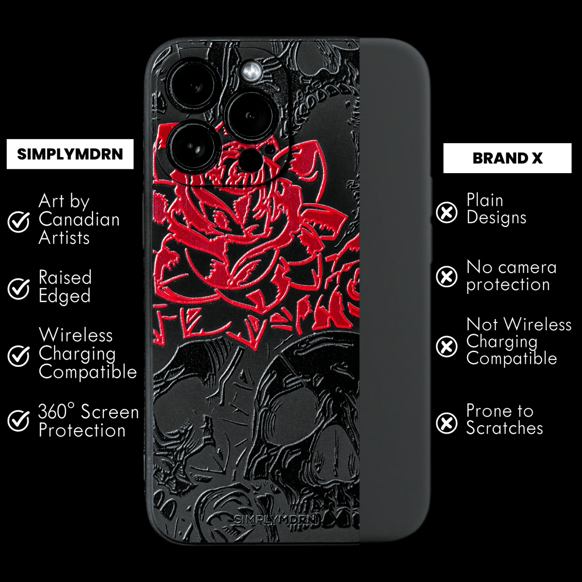 DARK ROSE Slim iPhone Case